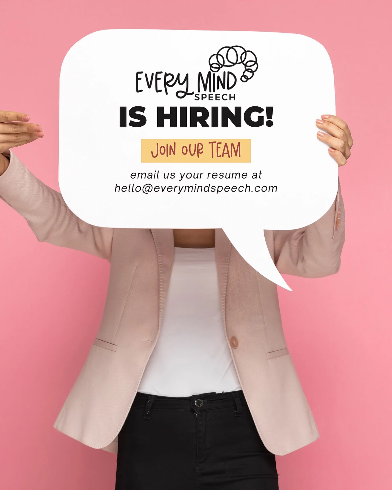 📢 We’re hiring! Outpatient SLP, full-time and part-time available. Based in Ridgefield CT.
♾️ We provide neuro-affirming speech therapy from feet to head, rooted in genuine joy and driven by strong connections in a bright and sensory-friendly environment.
🙋♀️ Interested in being a part of it? We would love to hear from you. To inquire: hello@everymindspeech.com
