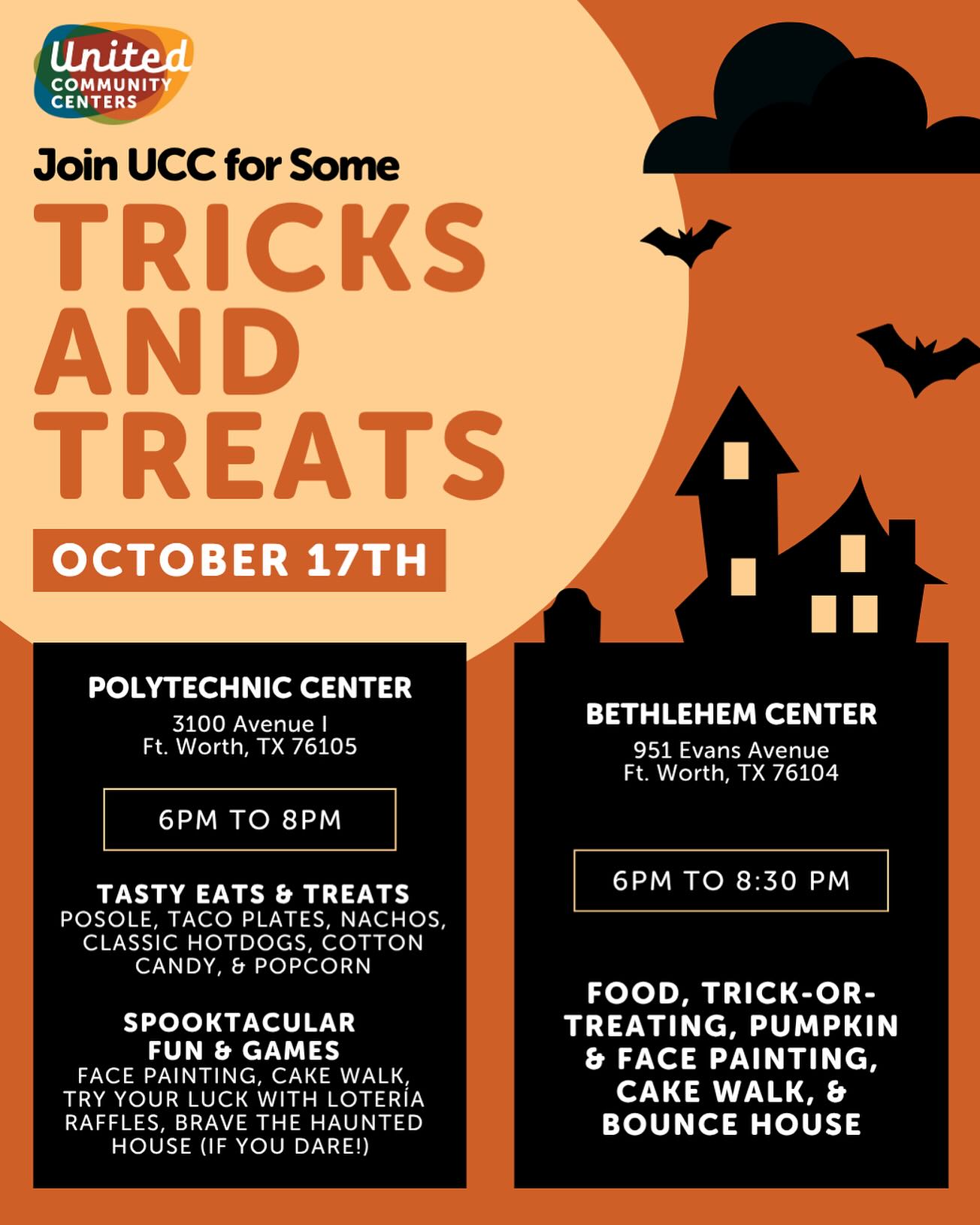 Get ready for a spooktacular time at a center near you! 🍬🎉 Mark your calendars and bring the whole family for a fun time!