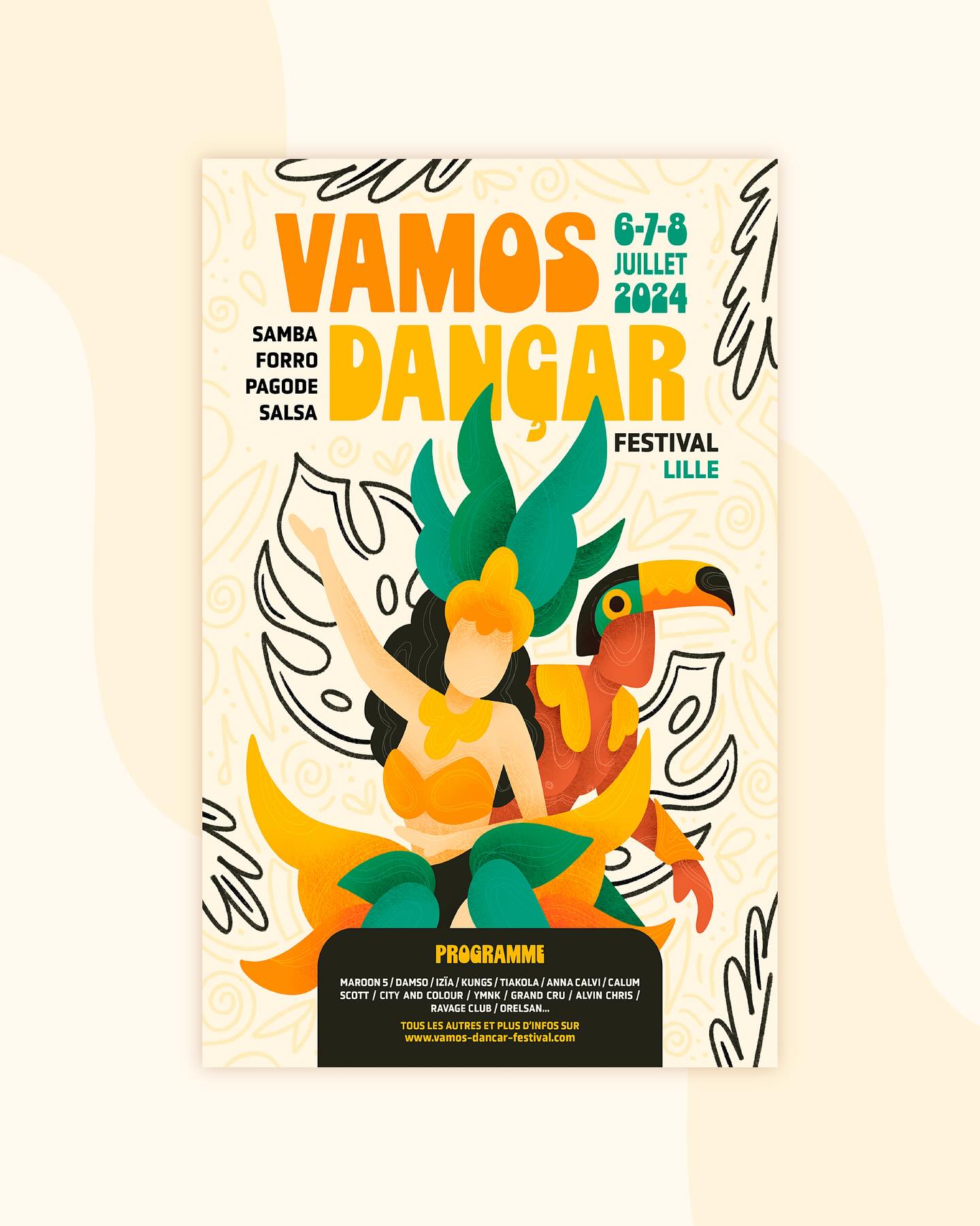 || ILLUSTRATION ||
Aujourd’hui, je vous propose un projet un peu différent sur lequel j’ai adoré travailler ! Il s’agit d’une affiche fictive de festival pour laquelle j’ai pu laisser libre cours à mon âme d’illustratrice.
Vous en dites quoi ? Moi je dis qu’il n’y a plus qu’à ! Vivement la première édition de ce festival de musique brésilienne à Lille 🤩💃
#graphistefreelance #illustratrice #affichefestival #branding #graphicdesign #identitévisuelle #logo #illustration