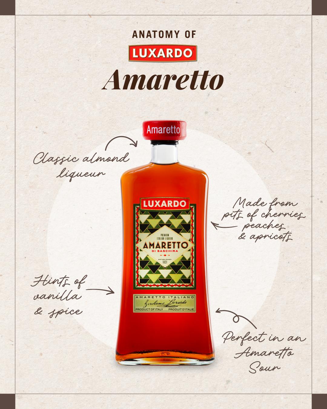 Your new secret ingredient. ✨ With its nutty depth and velvety finish, Luxardo Amaretto transforms any cocktail into a standout sip. Try it in a Sour, an Old Fashioned twist, or keep it simple just over ice.