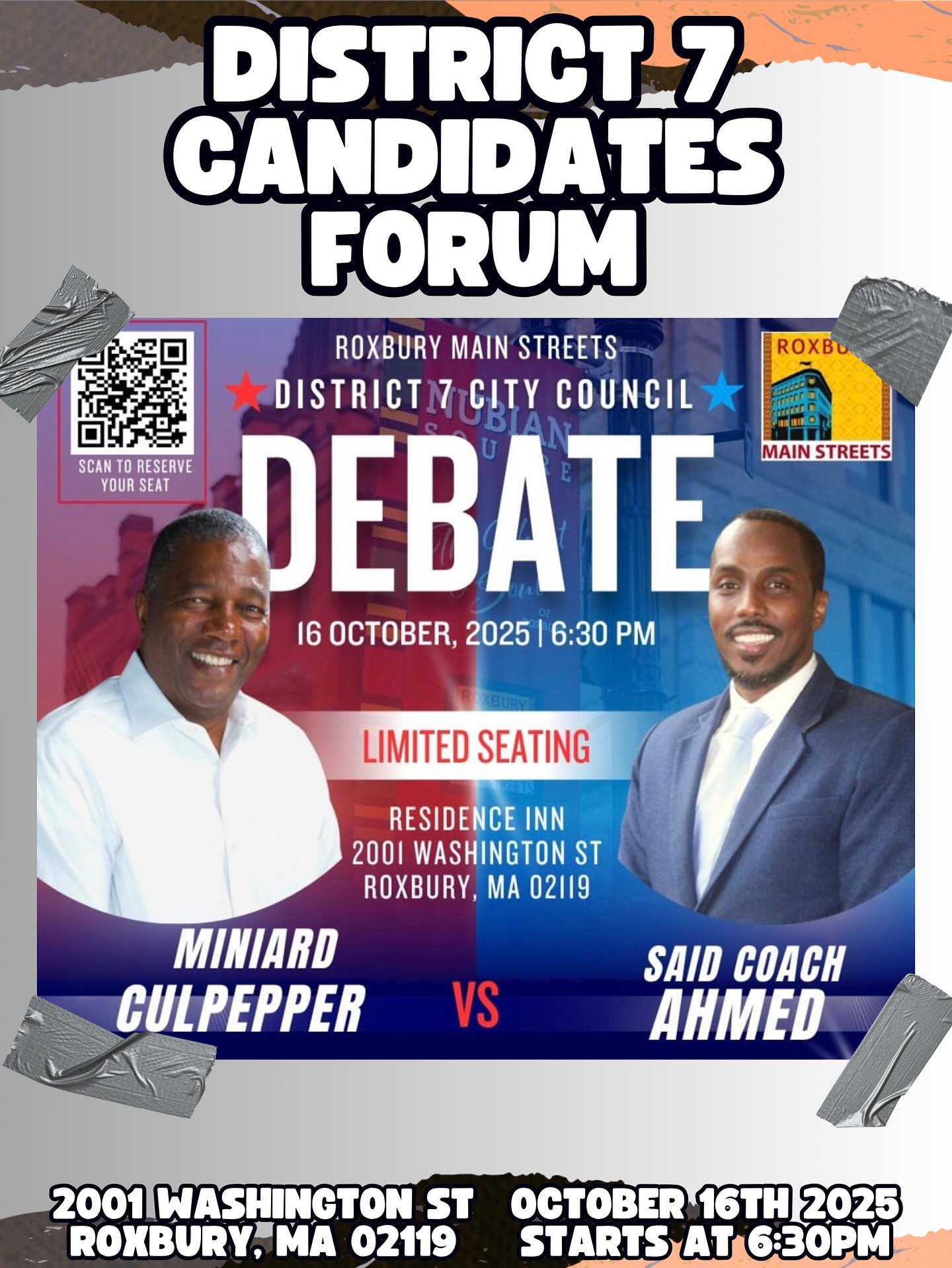 We are proud partners of the District 7 Candidates Forum presented by Roxbury Main Streets on October 16th, 2025. Feel free to join us & make your voice heard!
#District7 #roxbury #community #communitysupport #boston