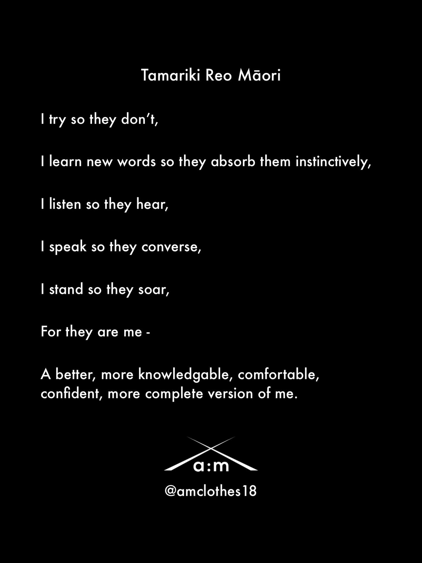 Ko aku tamariki te take ❤️
#amclothes #tereomāori #tereo #lovelanguage #haerengareo #reojourney