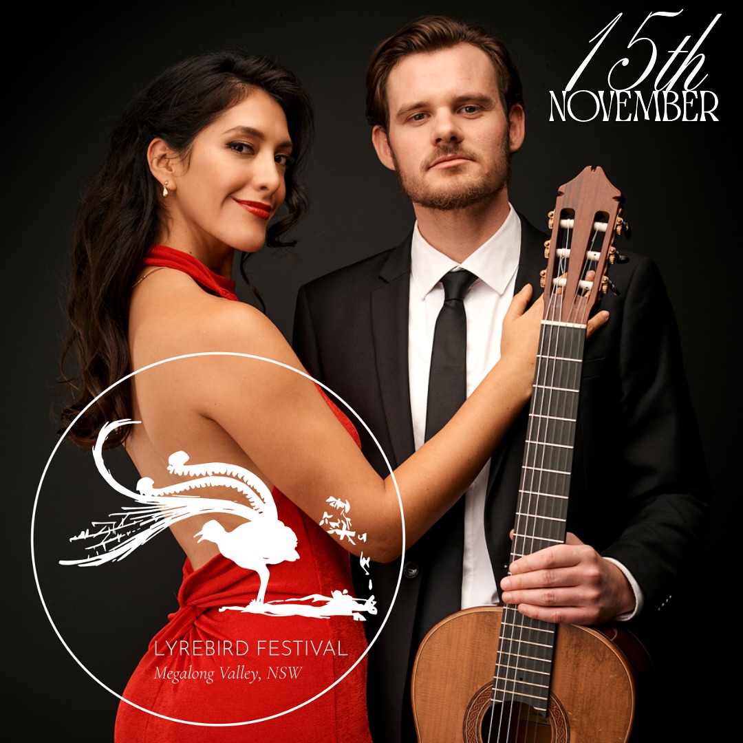 Concert Announcement: Lyrebird Festival @ MCE.
15th November 2-3pm - Ticketed Event.
‘From Argentina with Love’ is a 60-minute journey through Argentina’s rich musical heritage, featuring iconic tangos by Piazzolla and Gardel alongside lesser-known but equally beautiful música folklórica, folkloric music from the countryside of Argentina. Performed by Mendoza-born mezzo-soprano María Eugenia Nieva and leading Australian guitarist Andrew Blanch, the pair have toured their music in more than 70 concerts across the USA. Please Note - the cellar door barn will be closed to ticket holders only 2-3pm. Non-ticket MCE visitors: Cellar door open for tastings 12-2 & 3-4pm Only. LINK TO TICKETS IN BIO. #megalongcreekestate #fromargentinawithlove #bluemountains @lyrebirdfestival