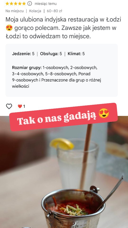 Miód na nasze ❤️❤️❤️❤️
,,Z tak pysznym jedzeniem i wspaniałą obsługa jeszcze sie nie spotkałam w żadnej restauracji w Pl. Jedzenie jest obłędnie smaczne. Obsługa na bardzo wysokim poziomie. Naprawdę jak dla mnie najlepsza restauracja w Polsce"
,,Zróżnicowane smaki, indyjscy kucharze i to czuć w każdej potrawie.
Super jedzonko i jedne z najniższych cen w Łodzi. Bardzo polecam."
,,Polecam to miejsce, bardzo smaczne jedzenie przygotowywane przez kucharzy z Indii. Szybka i miła obsługa."
Kochamy Was dobrze gościć ❤️❤️❤️❤️
__________________________
Honey for ours ❤️❤️❤️❤️
"I've never encountered such delicious food and wonderful service in any restaurant in Pl. The food is insanely delicious. The service is top-notch. Truly, for me, the best restaurant in Poland."
"Diverse flavors, Indian chefs, and you can feel it in every dish.
Great food and some of the lowest prices in Łódź. I highly recommend it."
"I recommend this place, very tasty food prepared by chefs from India. Fast and friendly service."
We love having you here ❤️❤️❤️❤️
#indianspicehouse #restauracjaindyjska #indie #opinie