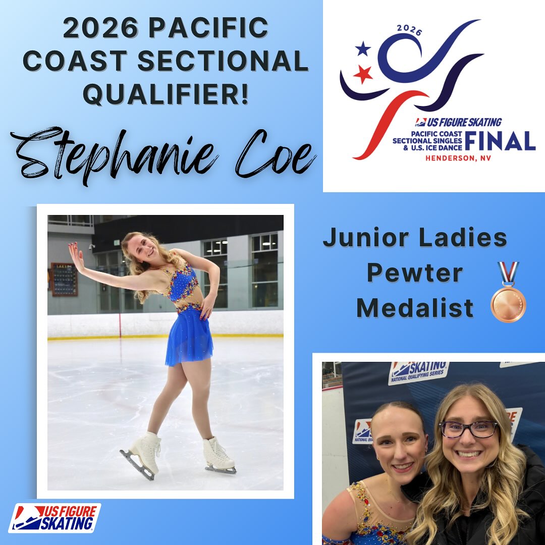 Congratulations Stephanie on qualifying for the 2026 Pacific Coast Sectionals! 💙 Your focus, determination, and love for skating continue to rise the bar of what is achievable! So proud of your progress and all the hard work behind it! ⛸️✨
#SectionalsBound #USFigureskating #ProudCoach #FigureSkating #HardWorkPaysOff