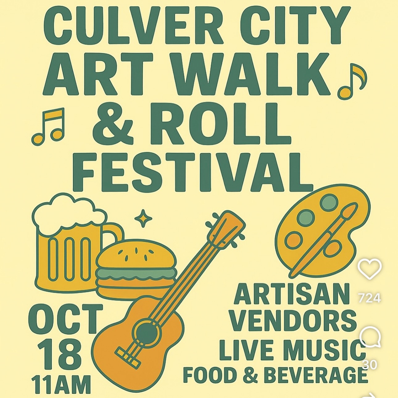 We are back this Saturday October 18 at the Culver City Art Walk & Roll @culvercityartsdistrict 🙌 join us at 3pm on the main stage for a 45 minute disco house set featuring grooves from our forthcoming album 🔥thank you @roarkyd for the video.