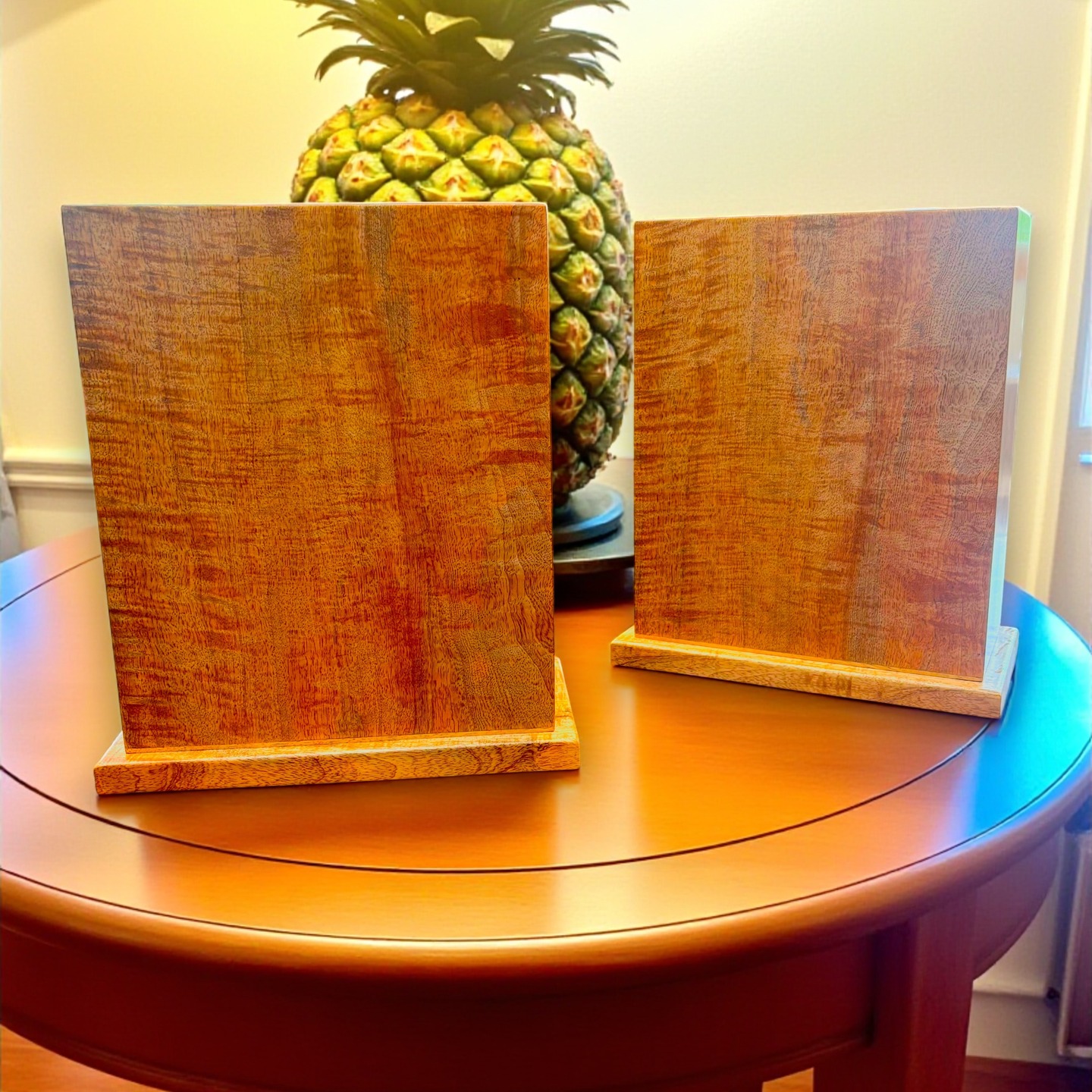 Four custom urns, handcrafted from Hawaiian mango wood. 🌿
Each piece shaped with care and reverence—created to honor a life, and to last for generations.
#CustomUrns #MangoWood #HandcraftedWithAloha #WoodworkDesignsHawaii #HeirloomPiece #MadeInHawaii #RespectfulCraftsmanship
Woodwork Designs Hawaii, located in Kaneohe just a few minutes from the H3 and Likelike Highway, is a family-owned business and a perfect hub for creativity and expertise. We specialize in high-quality woodworking, millwork, jointing, planing, resawing, custom fabrication, CNC work, laser engraving, and a complete sewing shop for machine proficiency. We offer free consultations and cater to homeowners, craftsmen, and businesses, providing personalized experiences tailored to each client's unique needs. Our custom creations include custom cabinetry, commercial displays, urns, awards, plaques, memorabilia, paddles, custom signs for homes, family name plaques for entries, and much more. "Building relationships from our hands to yours."