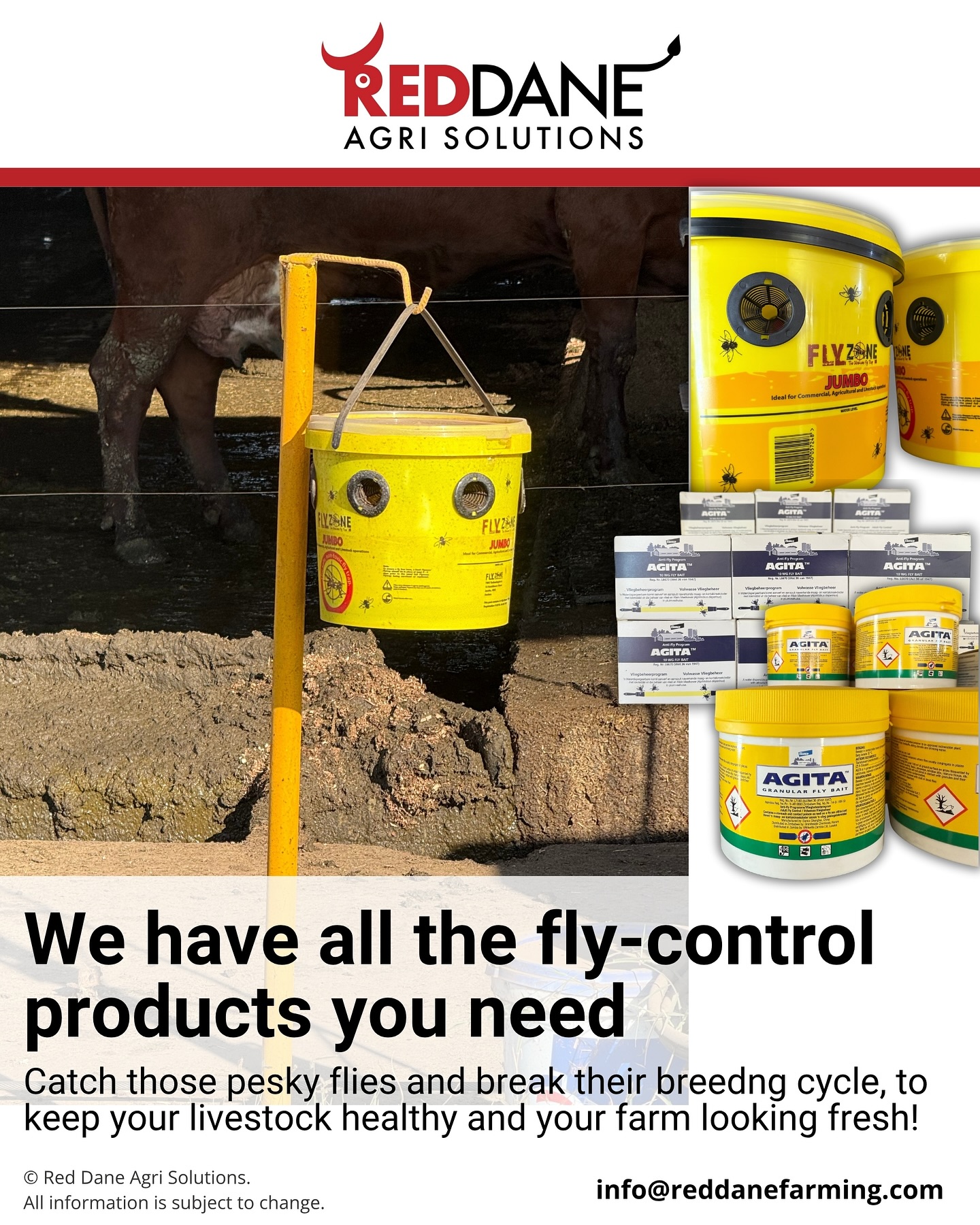 The flies are BAD this year in Zim! Luckily we sell everything you need to keep them away from your precious animals!
#flycontrol #reddaneagrisolutions #zimbabwe #zimbabweanfarming #livestock #horses #dogs #buzzoff #shoofly #wearelivestock