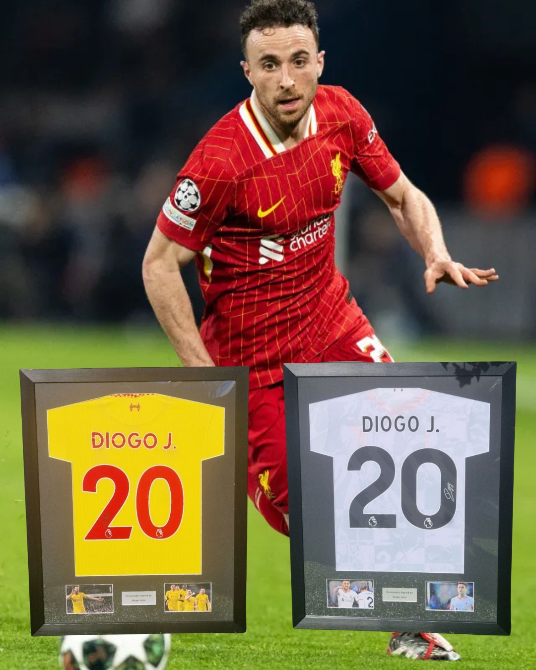 Framed Diogo Jota shirts available!
Only 2 left!
Each shirt comes professionally framed and with a Certificate of Authenticity (COA).
DM for details and prices!