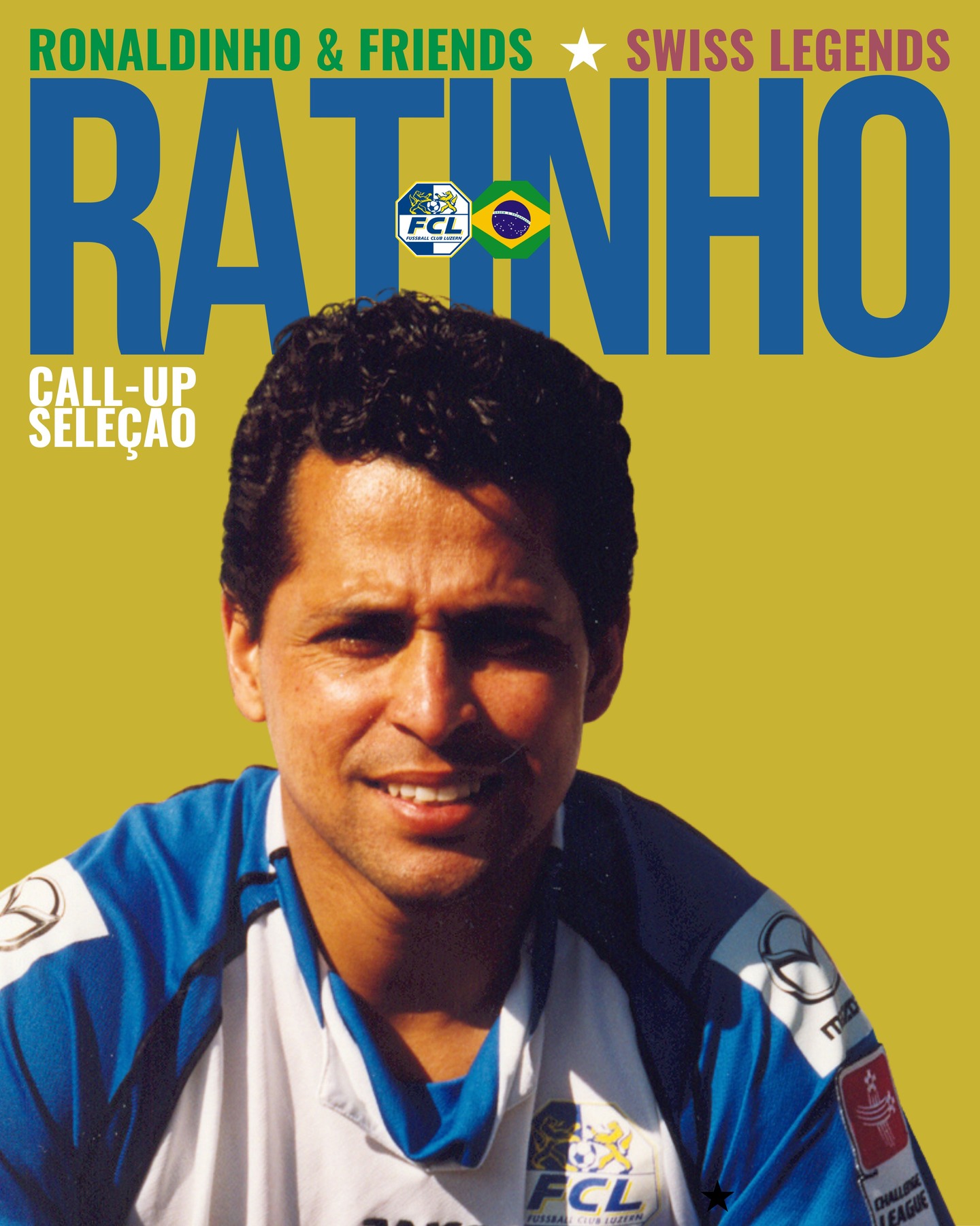 🇧🇷🔵⚪
Mit einem Testspiel der Luzerner Auswahl gegen die brasilianische Nationalmannschaft schloss er 2006 das Kapitel seiner Profikarriere. Doch am 9. November schlägt das Herz der Erinnerung erneut: Eine Legende kehrt zurück in ihr zweites Heim.
Diesmal an der Seite von Ronaldinho & Friends, bereit für ein Duell gegen die Schweizer Legenden.
Willkommen, Ratinho, zu Jogo Dos Famosos!
🌟 Ronaldinho & Friends v Swiss Legends
📅 SO, 09.11.2025 - 18 Uhr
🏟️ swissporarena, Luzern
#fcl #jogodosfamosos