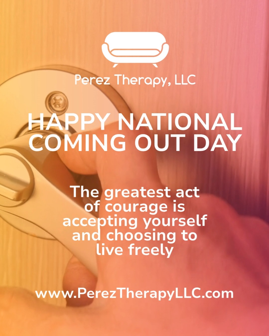 🌈 Coming out is not just about telling the world who you are—it's about honoring your truth.
At Perez Therapy, we stand with everyone embracing their authentic selves today and every day.
Your story matters, your voice matters, you matter. 💛
#nationalcomingoutday #mentalhealthmatters #lgbtqsupport #therapyisforeveryone #pereztherapyllc
