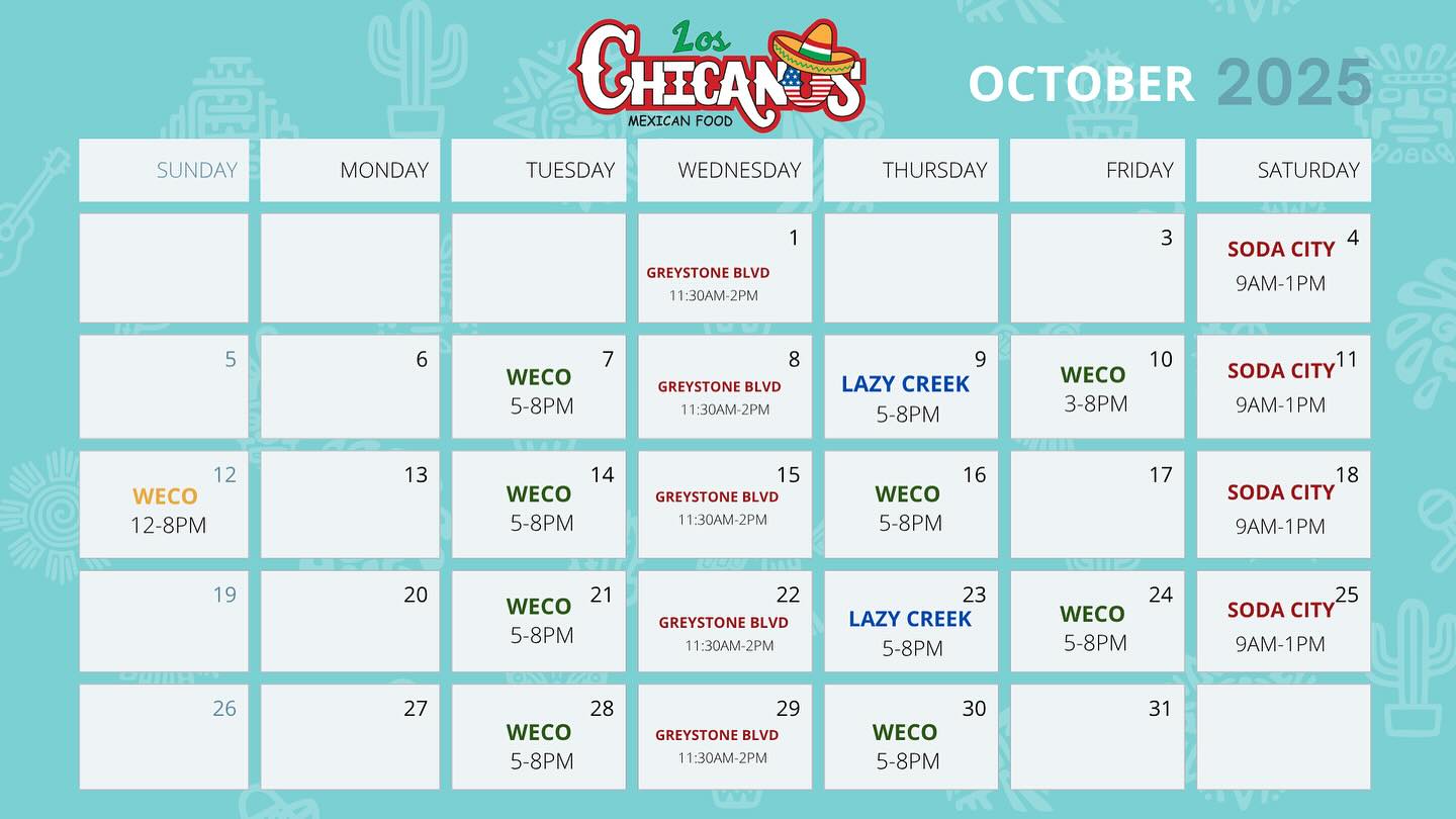 october schedule 👻