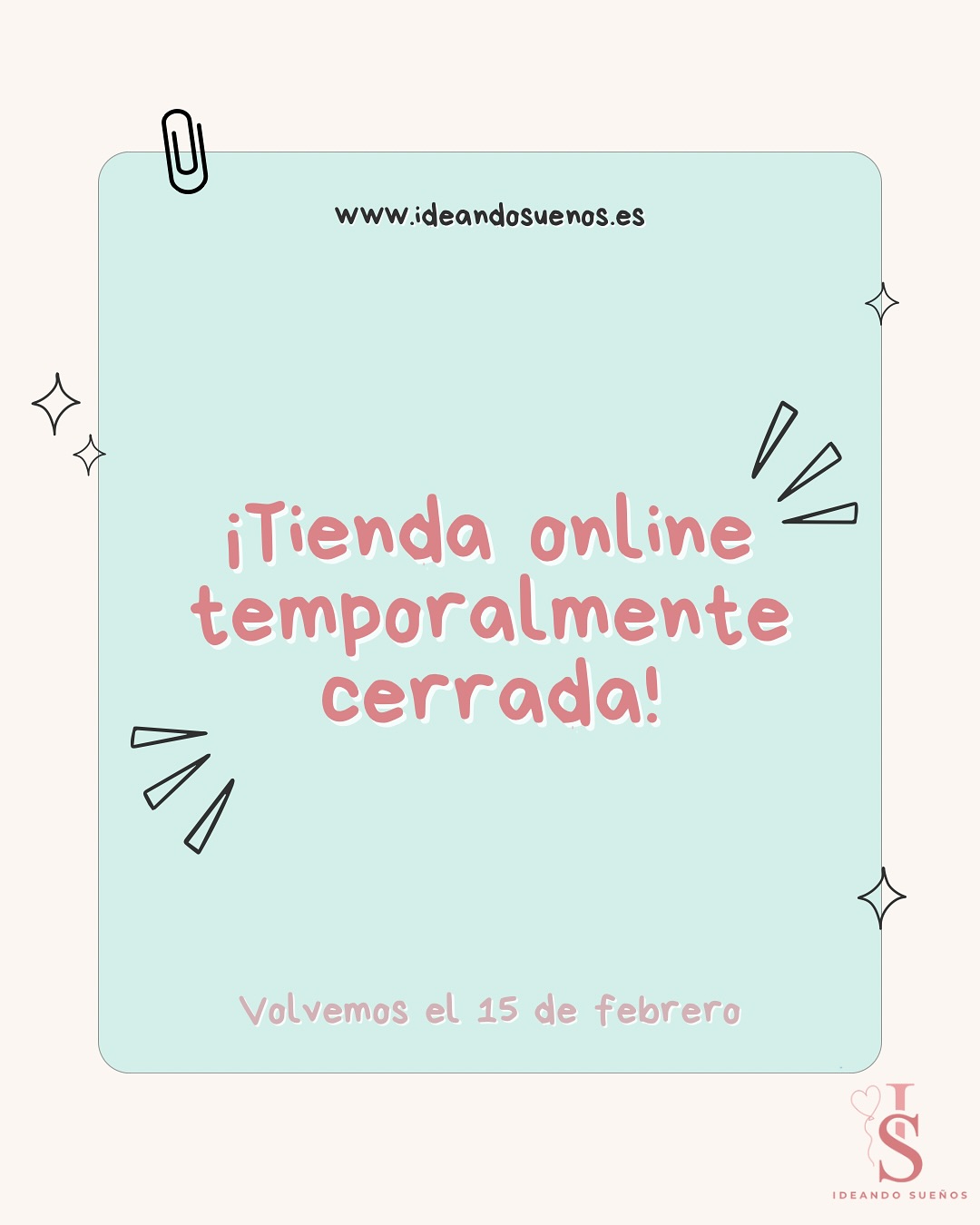 ‼️AVISO IMPORTANTE 🚨
Por motivos personales voy a estar un poquito ausente durante unos meses.
No podré gestionar pedidos físicos hasta el 15 de febrero de 2026.
Aún así, si tienes tu evento previsto más allá de esa fecha o necesitas información estoy a vuestra disposición mediante MD o email.
También puedes solicitar tu personalización o hacer una pre-reserva por 10€ desde el formulario que encontrarás en la web.
Durante mi ausencia, queda disponible la sección de descargables de Navidad editables, donde podéis encontrar:
🧝 Pack de accesorios del elfo de Navidad
🎄 Carta y Certificado del elfo de Navidad
🎅 Cartas de los Reyes magos y Papá Noel
💕 Calendario de adviento
🎁 Etiquetas de regalo
📅 Calendario 2026
No te pierdas las novedades y descarga ya los tuyos. 🎨
Link en la bio