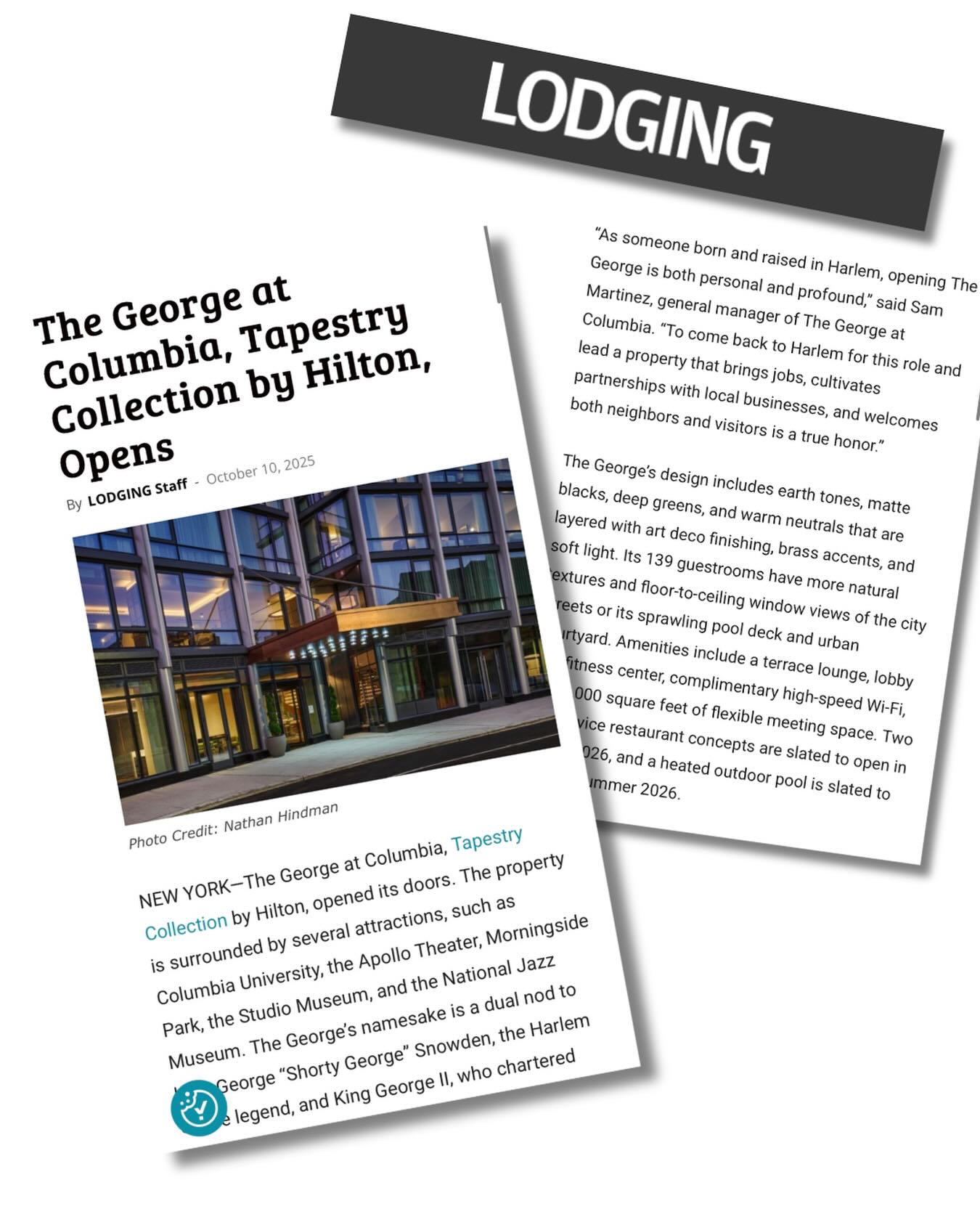 @thegeorgehotelnyc is officially open for business! Standing as the FIRST @hilton brand hotel in Harlem, The George's is a @tapestrycollection - a beloved lifestyle brand that blends style, comfort and modern amenities while celebrating the vibrant culture that surrounds it. And what better place to do that than in the art and culture capital of this great City!
Our Grand Opening celebrations will follow in November, so #media and #influencer / #contentcreator friends- let's connect!
Thanks to @lodgingmagazine and the many dozens of other outlets for helping us break the news and thanks to my colleague @erica_badgley for your support in getting the word out!
.
.
.
.
.
#hotelnews #newhotel #hotelopening #nyc #nyctravel #nychotel #newyorkcity #hotel #hilton #harlem @nyctourism @nyctourismnews