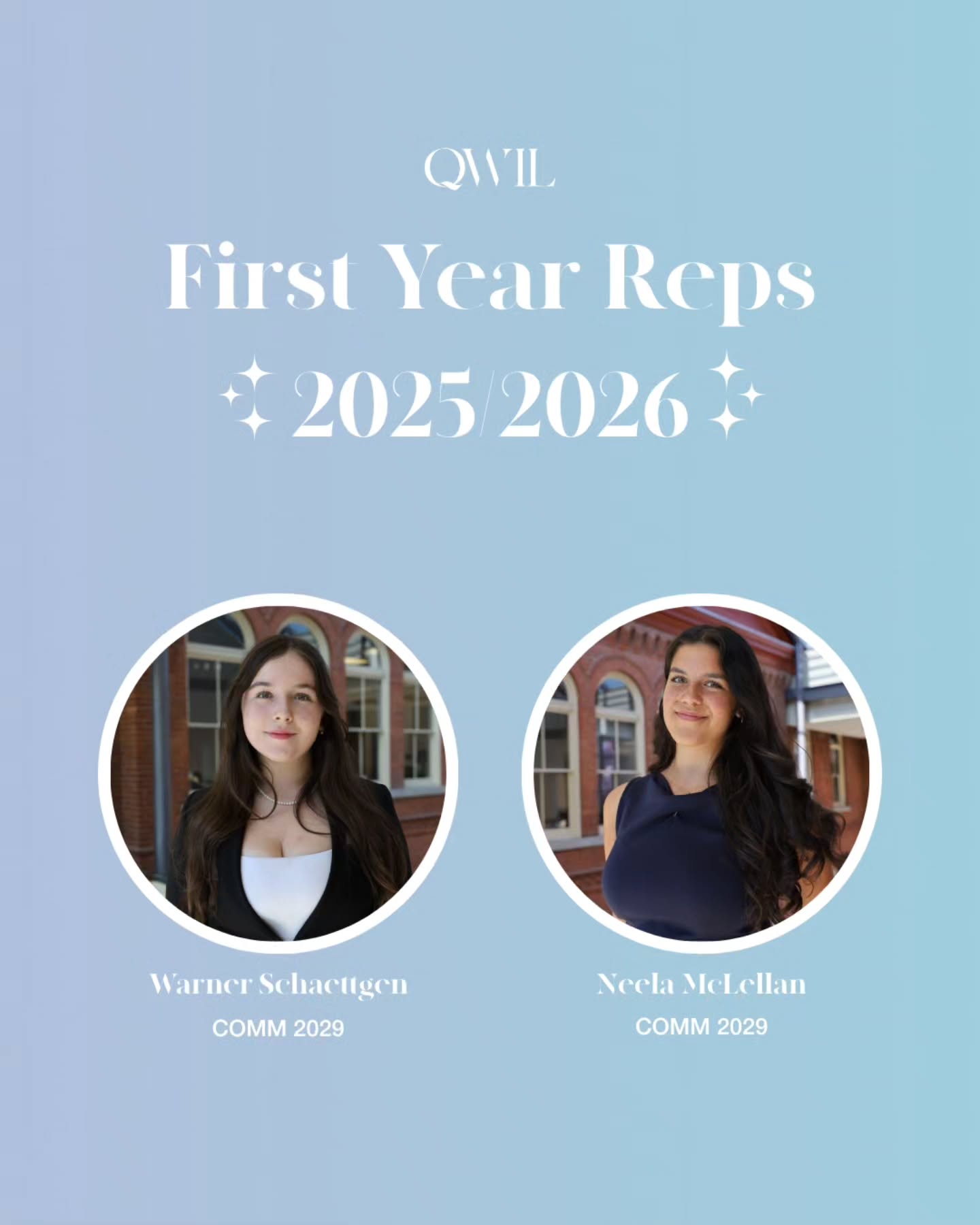 New members alert!! 🌟 QWIL is so excited to welcome our amazing new first year representatives. We are so excited for the impact these two will bring. ✨️
Welcome to the team!!! 😉