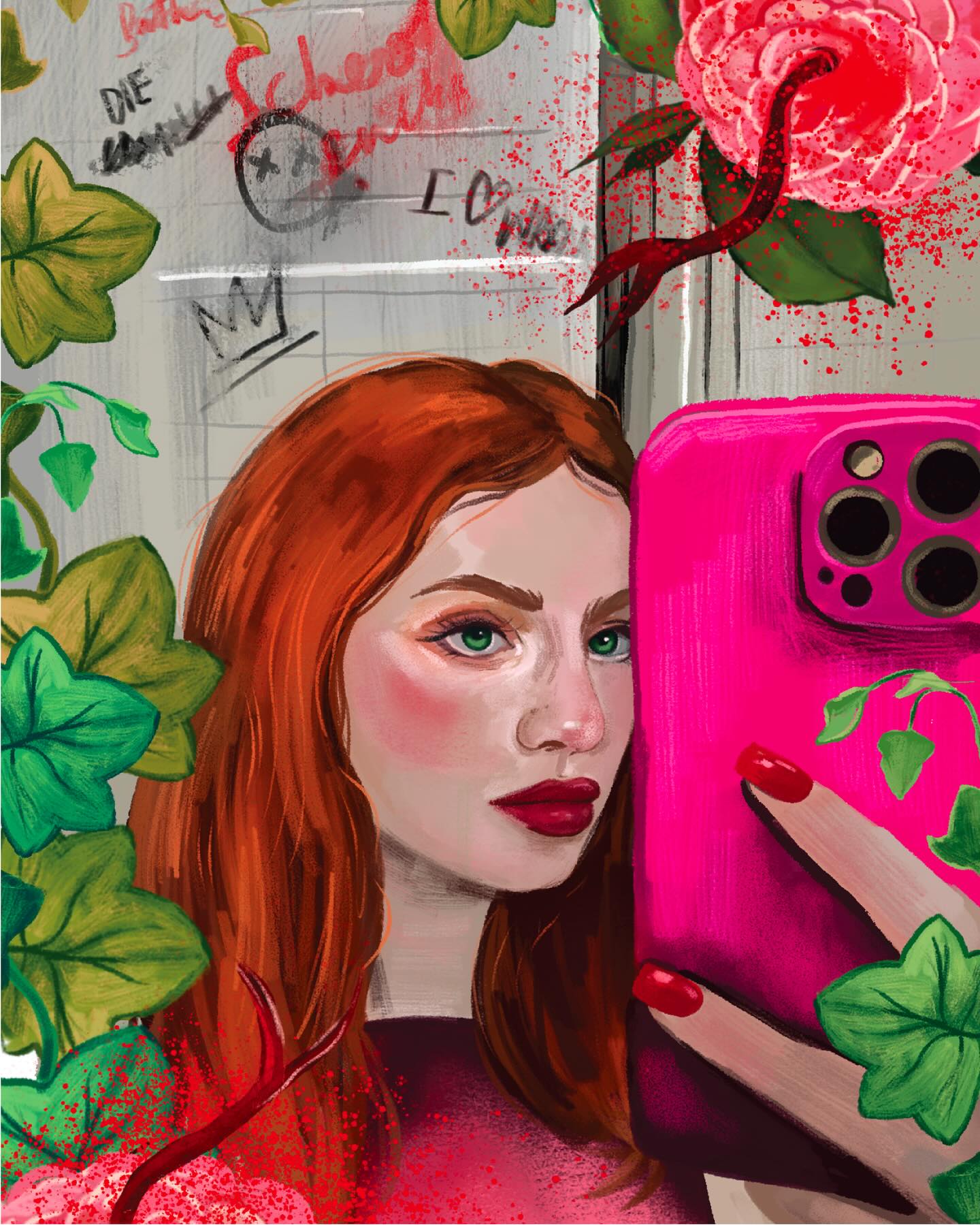 For Jendia Gammon’s Doomflower 🌸🖤 I designed a full author merch package: stickers, bookmark, bookplate + two character prints. Meet Camellia, captured straight from her book.