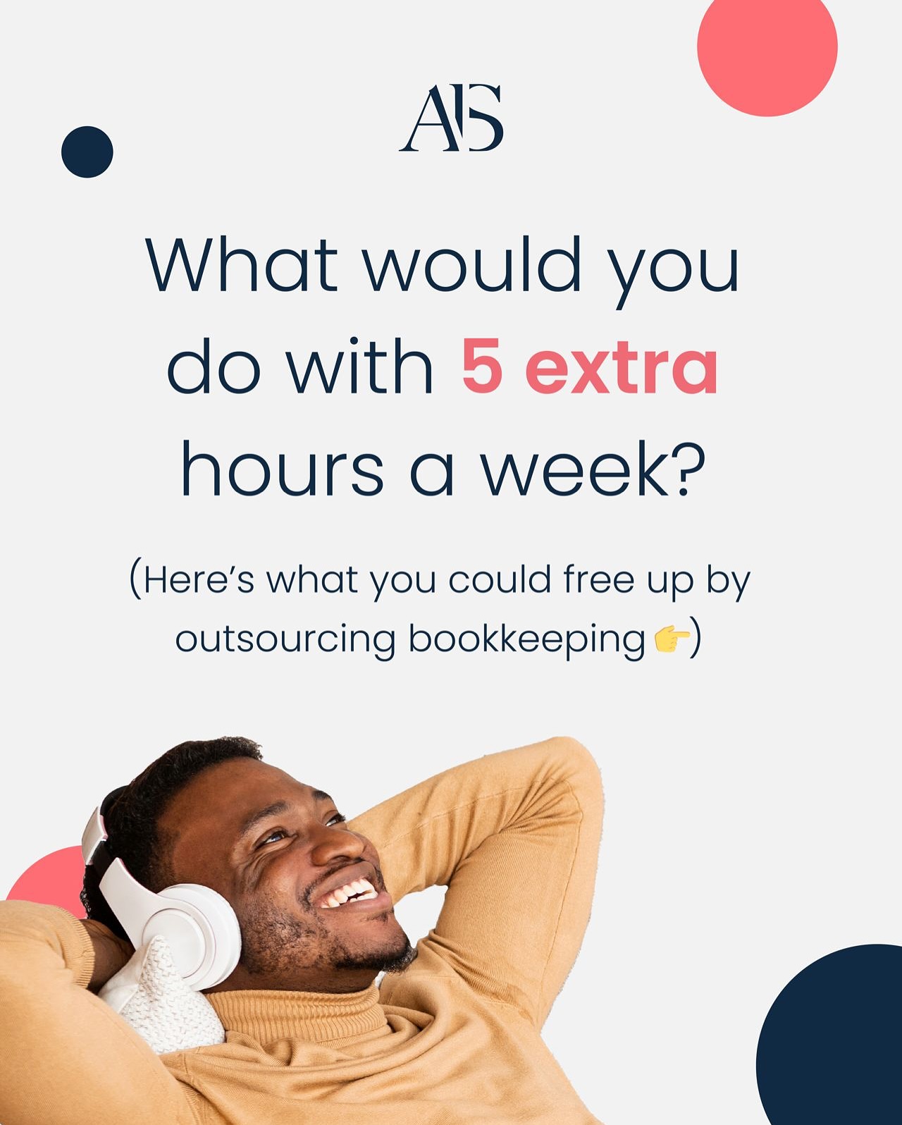 What would you do with 5 extra hours a week?
Be honest — how much time are you losing to bookkeeping each week? For most small business owners, it’s hours. ⏳
Hours that could be spent finding new clients, growing your business, or actually enjoying your free time.
When you outsource your books, you instantly win back that time. No more late nights chasing receipts, no more stress over spreadsheets. Just peace of mind.
So tell me — what would YOU do with 5 extra hours every week?