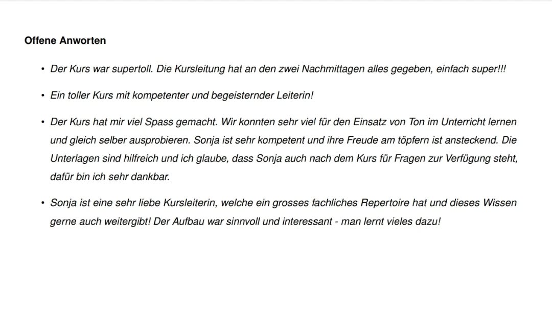 Diese tollen Rückmeldungen habe ich von meinem letzten Kurs bekommen! Ich freue mich so ♥️