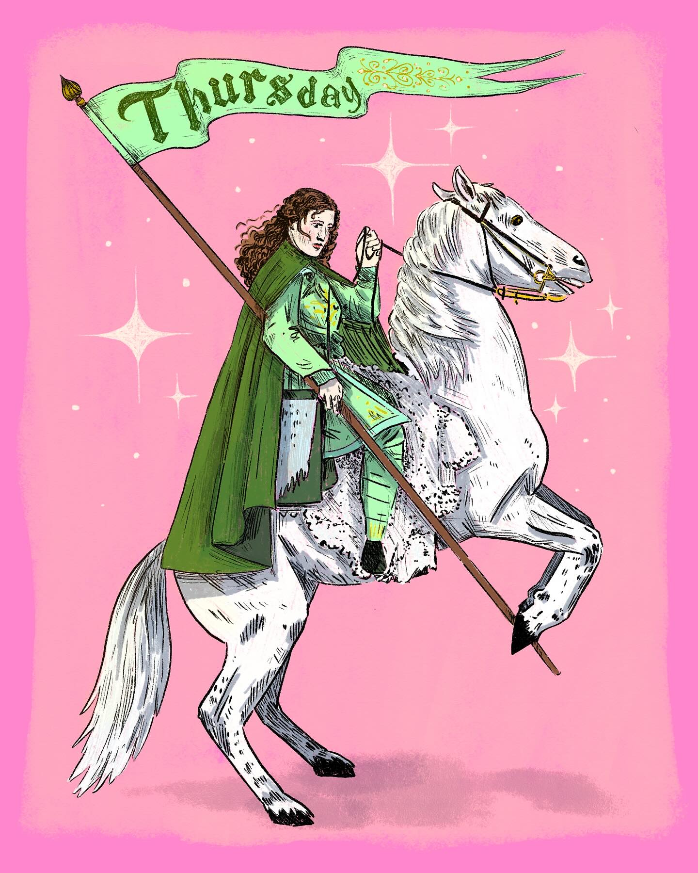 Two birds, one stone, @badtober days 9 & 10: The knight of Thursday. Idk guys, it came to me in a dream. Might have to do the whole seven-day set
#badtober2025 #badtober #octoberdrawingchallenge #illustration #illustrationofinstagram #procreate