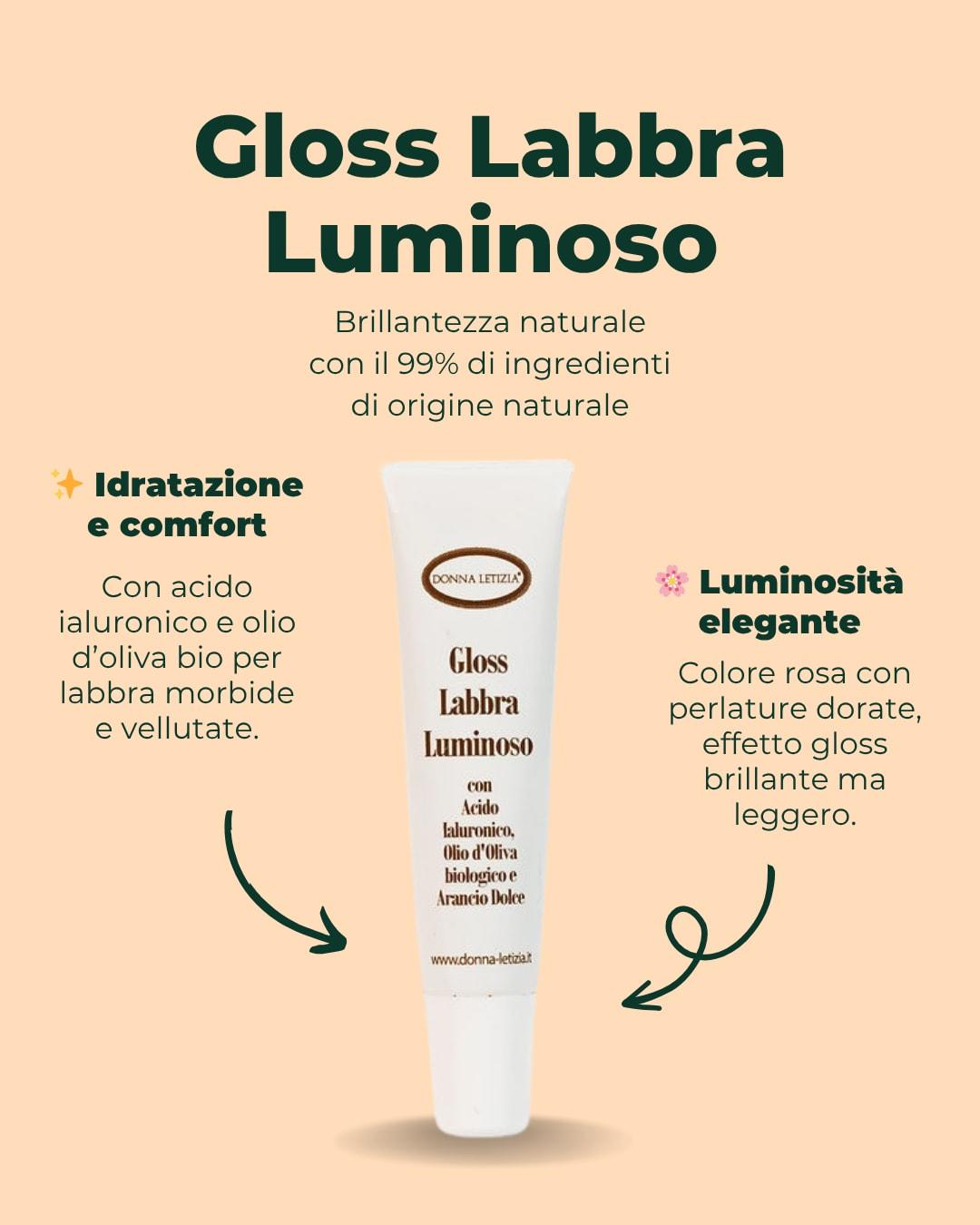 💋 Brillantezza naturale, comfort assoluto 💋
Il Gloss Labbra Luminoso Donna Letizia è il tocco finale perfetto per ogni look: leggermente colorato in rosa con delicate perlature dorate, regala luminosità e idratazione senza appiccicare. ✨
Arricchito con acido ialuronico, olio d’oliva biologico e olio essenziale di arancio dolce, nutre e protegge le labbra lasciandole morbide, vellutate e naturalmente brillanti.
Dermatologicamente testato, con 99% di ingredienti di origine naturale, è il tuo alleato di bellezza per un sorriso luminoso e irresistibile. 🌿
💚 Texture leggera e confortevole
💚 Effetto gloss luminoso
💚 Made in Italy
📍 Dalle Terre di Toscana, con amore.
🛒 Scoprilo su www.donnaletiziashop.com
#DonnaLetizia #GlossLabbra #BellezzaNaturale #MakeUpNaturale #CosmesiMadeInItaly #LabbraPerfette #Lucidalabbra