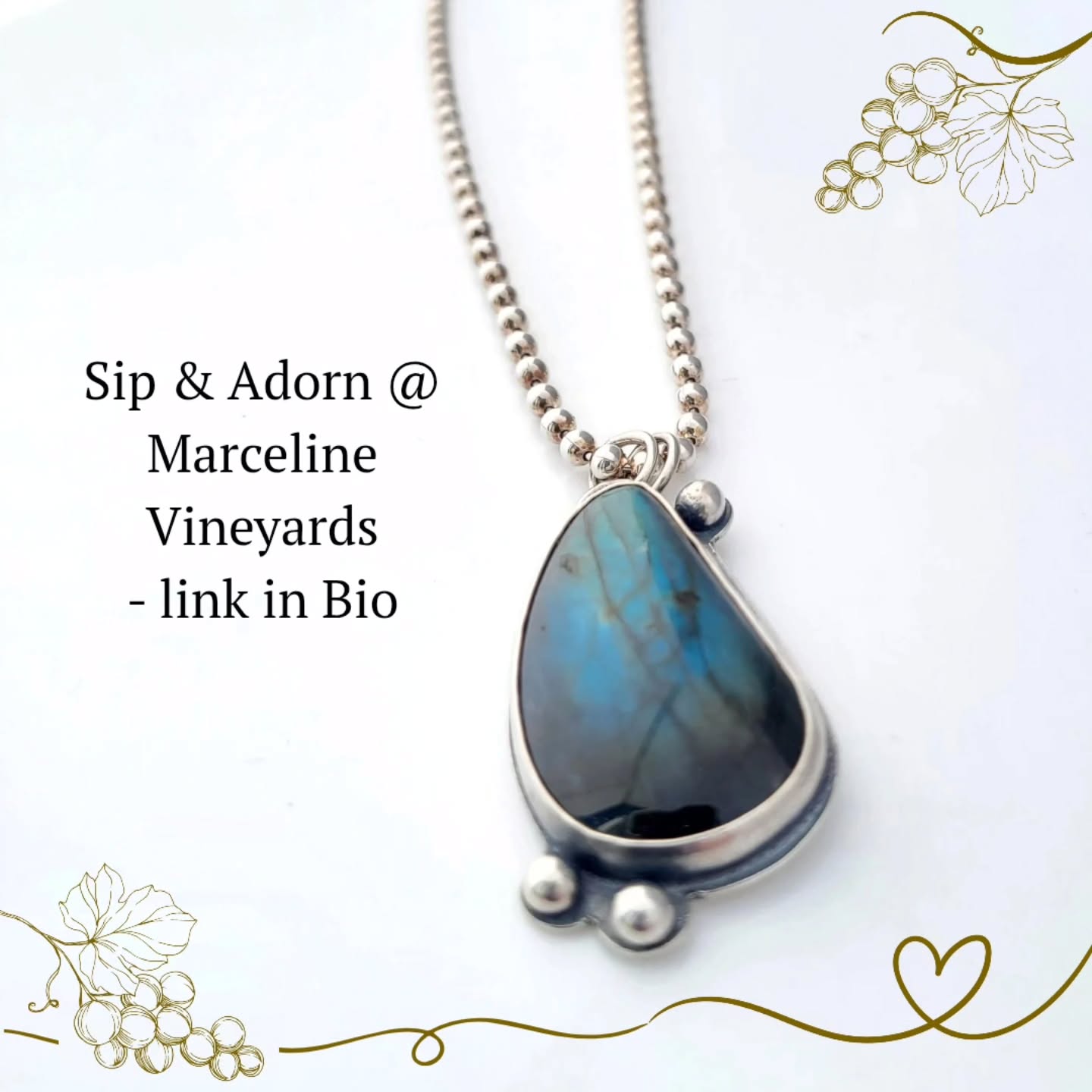 Let’s make something beautiful, sip something delicious, and call it a Saturday well spent. ✨
Who: You + me! (No experience needed — just curiosity and creativity)
What: Gemstone Pendant Class — create your own sterling silver pendant with a gemstone of your choice
Where: Marceline Vineyards, Mount Crawford, VA 🍷
When: This Saturday, Oct. 11 • 9am–1pm
Class size: Limited to 6 students for plenty of hands-on guidance
👉 Tap the link in bio to reserve your seat — and come build beauty from the basic!
#InsideMyLocket #Handmadeisbetter @marcelinevineyards