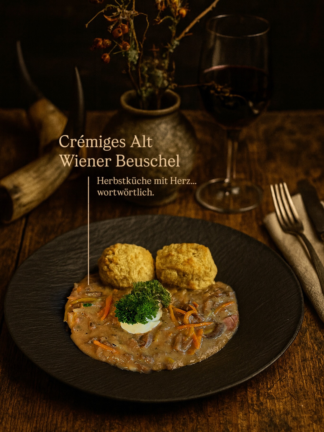 🍂 ❤️ Ein Klassiker mit Herz… wortwortlich.
Beuschel – ein Gericht, das polarisiert. Für viele ein Relikt aus alten Tagen, für uns ein unterschätzter Schatz der Wiener Küche.
Traditionell aus Lunge und Herz zubereitet, fein geschnitten, langsam geschmort und in einer sämigen Sauce voll Wurzelgemüse und Gewürzen vollendet. Wer jetzt noch denkt, es handle sich um rustikale Restlverwertung, hat das falsche Beuschel gegessen.
Wir servieren eine besonders feine Variante mit Duroc-Schwein, samtigem Wurzelgemüse-Fond und flaumigem Semmelknödel – cremig, würzig, herzhaft.
Und ja: Wer sich einmal überwindet, wird oft überrascht. Denn gut geputzt, sauber verarbeitet und mit Respekt gekocht, entsteht ein Gericht von erstaunlicher Eleganz und Tiefe.
Mut zum Beuschel. Lohnt sich! 😌☝️