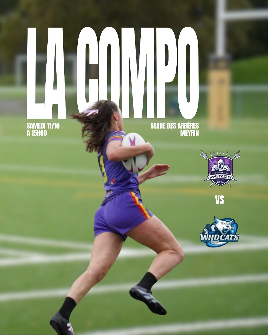 ⚡️Composition de l'équipe⚡️
Voici l'équipe sélectionnée pour le match contre les @wildcats_gva.
.
Restez branchés.es et nous vous attendons nombreux.euses au Stade des Arbères à Meyrin !
💜ONE MORE GAME💜
