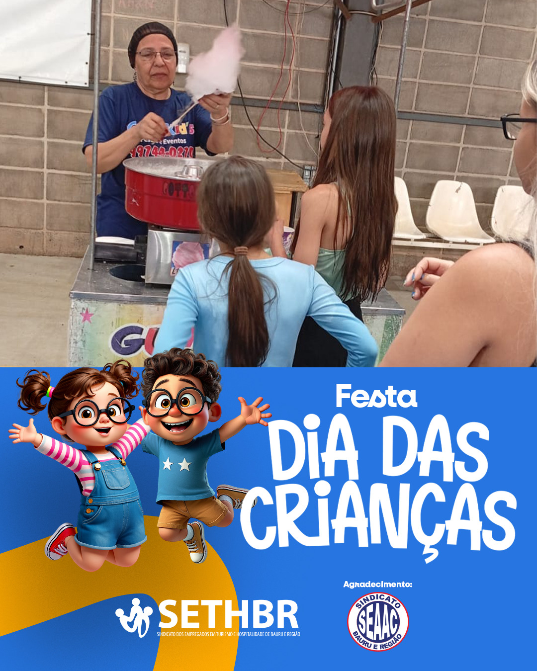 ✨🎈 Um dia repleto de alegria, brincadeiras e sorrisos tomou conta da festa do Dia das Crianças! Foi lindo ver tanta energia boa e momentos especiais compartilhados em família. 💛
Agradecemos  ao Sindicato SEAAC pela parceria que tornou esse evento ainda mais especial! 🤝🎉
Conte com a gente!
Sempre ao lado do trabalhador.
📞Fale com o Sethbr: (14) 3227-7431 ou 3227-7283
📲 Para saber mais sobre o nosso trabalho, acesse: www.sethbr.com.br
#sethbrbauru #sindicato #bauru #sethbr #aposentadoria #direitodotrabalhador #condomínios #edificio #baurucity