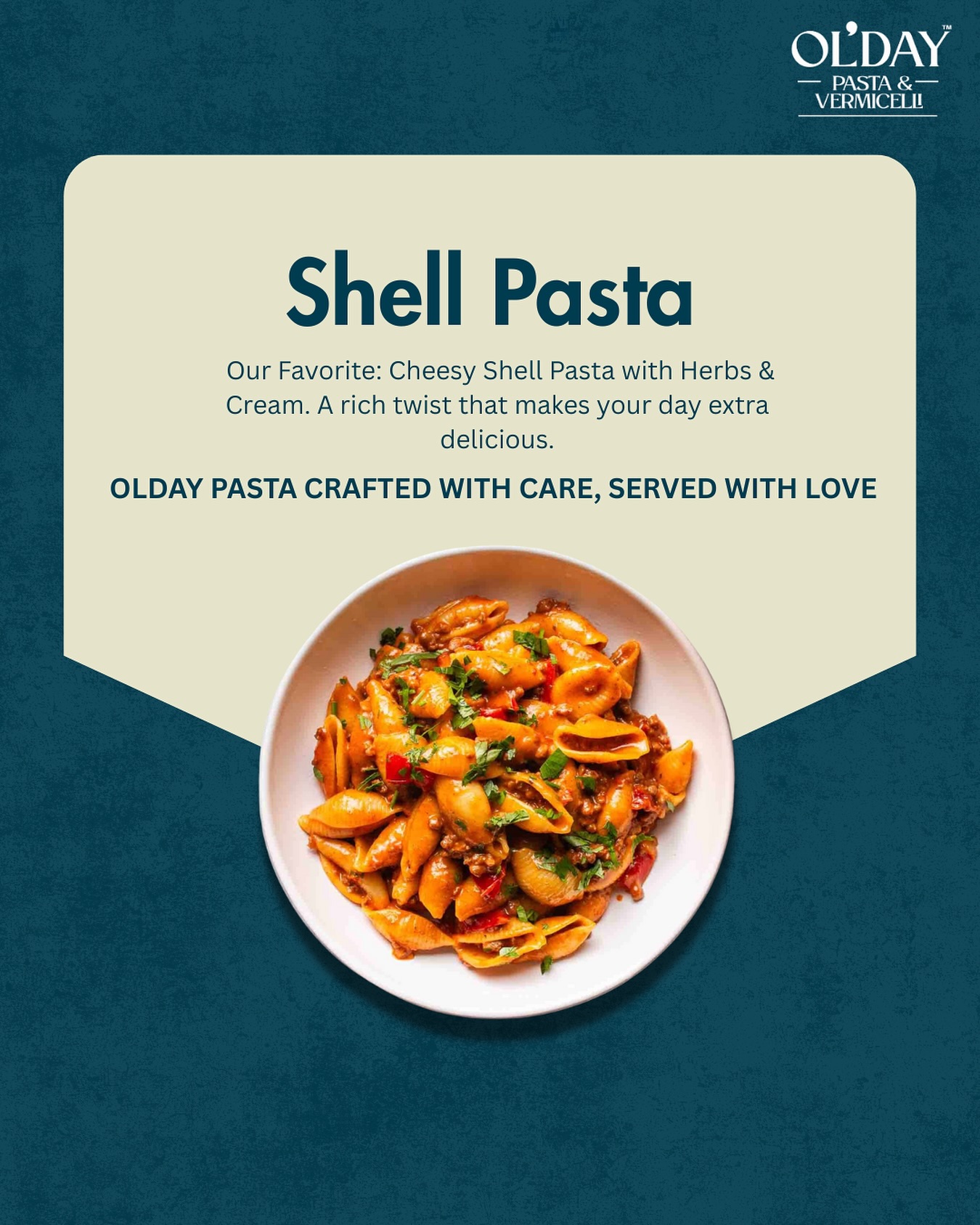 Every shell holds a story of flavor!
#OldayPasta #ShellPasta #PastaLovers #DurumWheatGoodness #CheesyDelight #TastyAndHealthy #CraftedWithCare #ServedWithLove #FoodieVibes