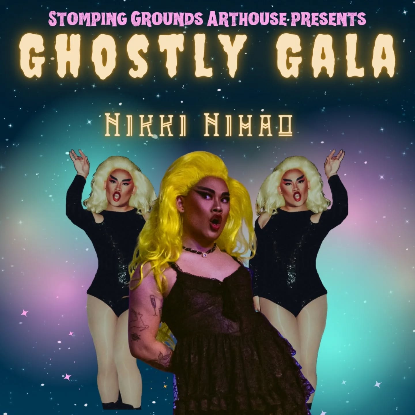 And now a drumroll is required for our incomparable host... @nikki_nihao 🌟 She's a phenomenal performer and genius game designer ✨ Join us Saturday October 25th to experience her Ghostly Gala games! 👻 7pm at @luckylabradorbrewing Beer Hall.