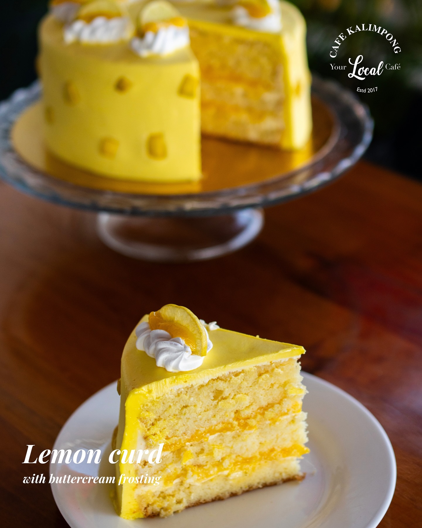 Lemon Curd Cake with Buttercream Frosting
A luscious, zesty lemon curd center wrapped in soft, moist cake and topped with a velvety buttercream frosting. A perfect balance of sweet and citrus
available only on Sundays in limited slices.