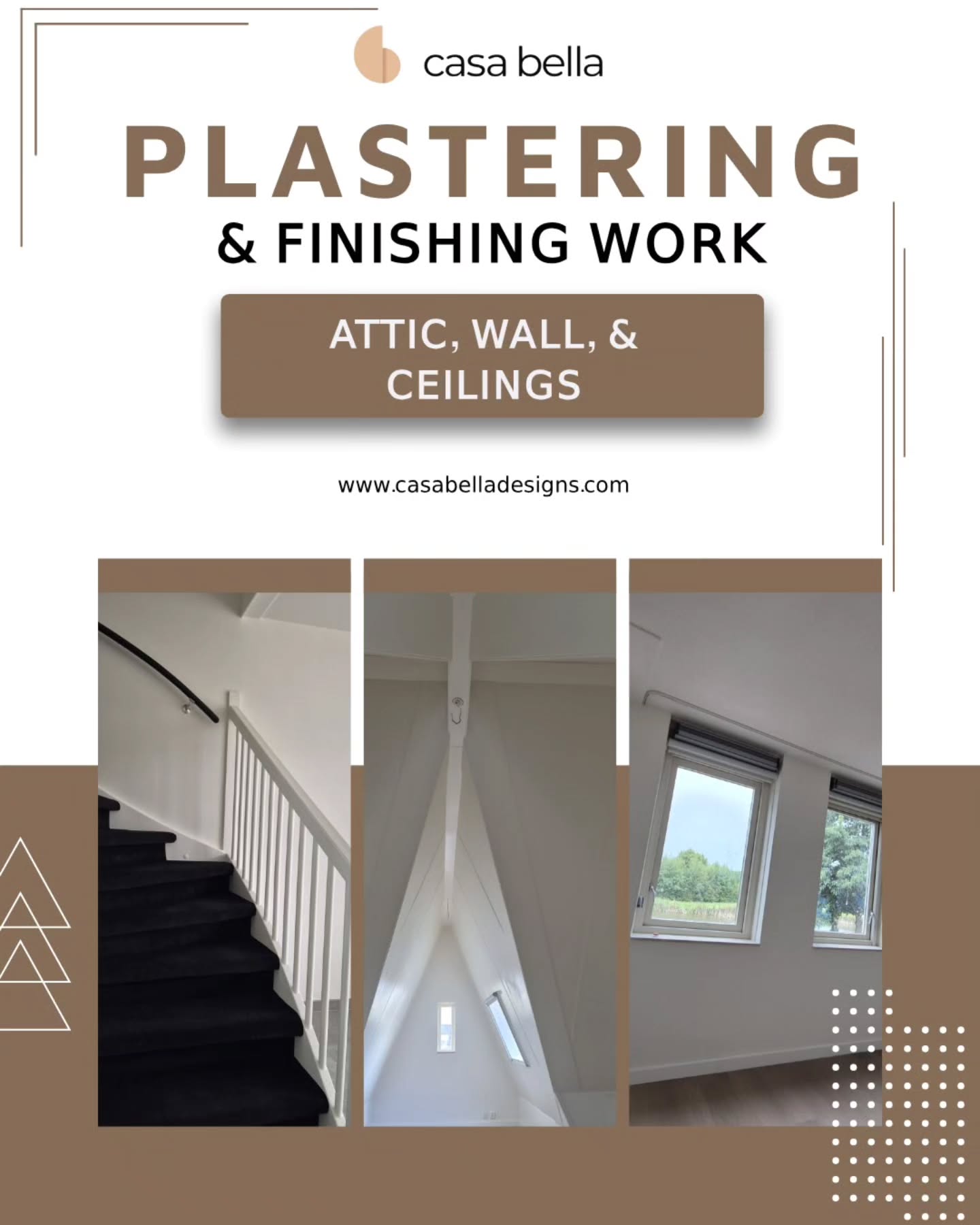 Transform your space with expert plastering and flawless finishing work! 🏠✨ From attic to walls and ceilings — we bring smooth perfection and lasting beauty to every surface. Trust Casa Bella Designs for craftsmanship that stands out in every detail.
#CasaBellaDesigns #PlasteringExperts #InteriorFinishing #HomeRenovation #CeilingDesign #WallPerfection #AtticRenovation #ConstructionDesign #LuxuryInteriors #qualitycraftsmanship