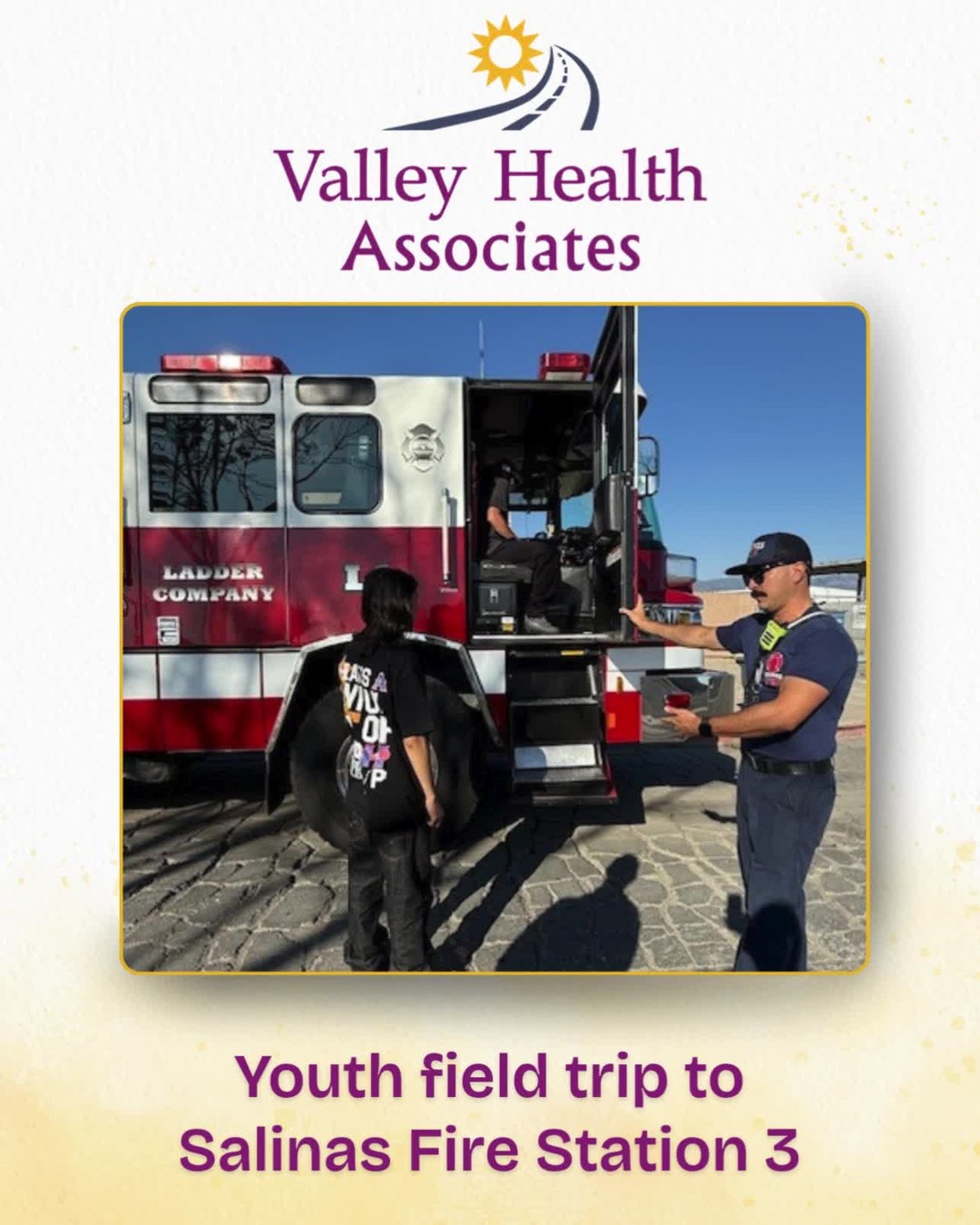 The youth at VHA visited Salinas Fire Station 3 this week.🚒
They had fun and were inspired by the work of these first responders.✨
#ValleyHealthAssociates #VHA #YouthRecovery #Salinas #FieldTrip