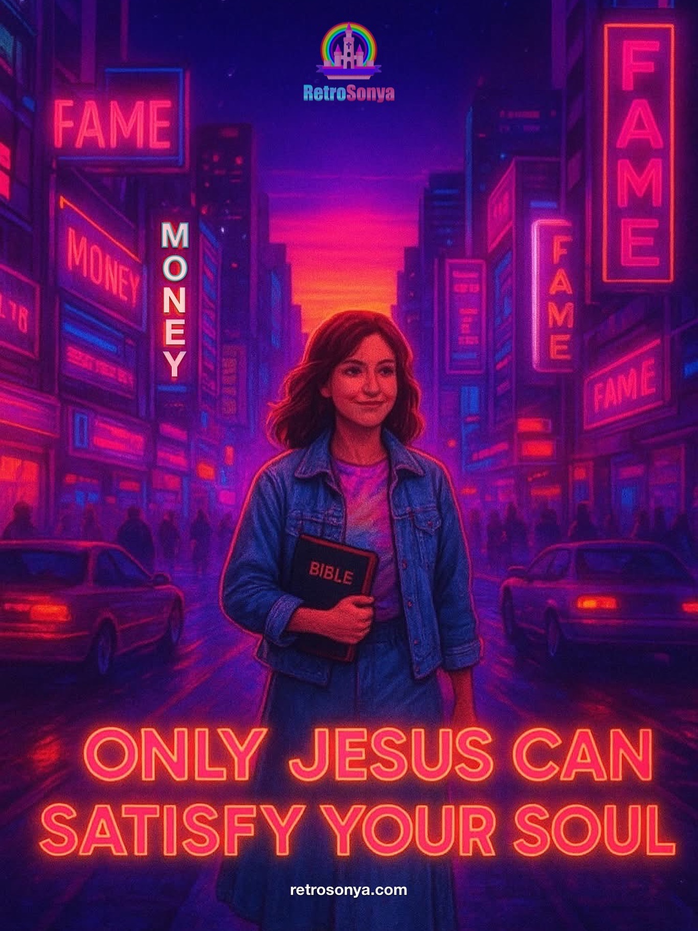 🎛️✨ Everyone’s chasing followers, fame, and views—but none of it can fill the soul. The algorithm might bury faith-based creators, but that’s okay. Because I’m not here for numbers. I’m here for truth!!
They can promote the temporary, but I’m chasing the eternal.
Money fades. Fame burns out. But Jesus satisfies forever. 💜
He’s the only One who can fill the longing in your soul. Because to have Him is everything!!!
#SynthwaveFaith #JesusIsEnough #EternalNotTemporary #RetroSonya