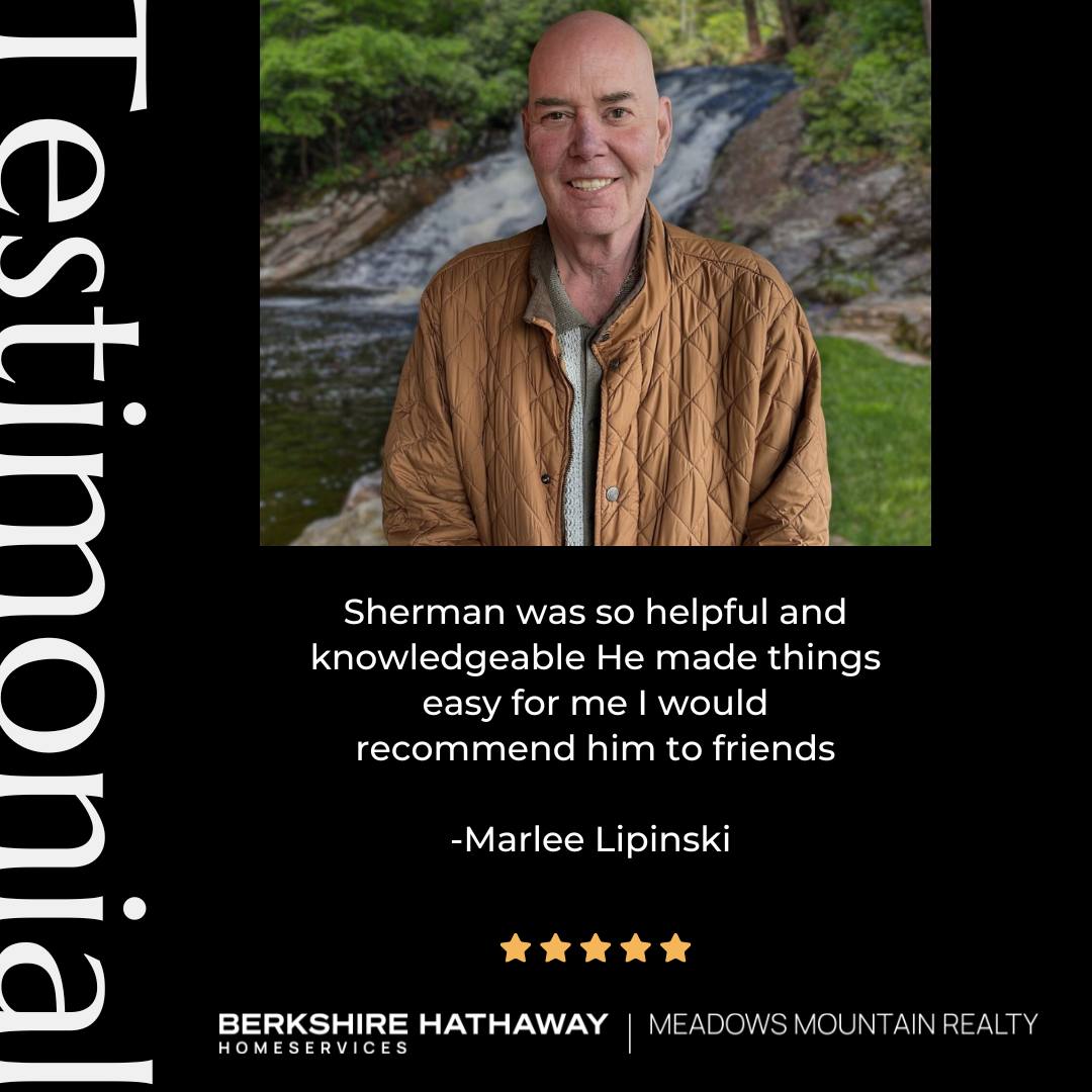 💬 Another glowing testimonial for Sherman! His clients can’t stop raving about how knowledgeable, professional, and wonderful he is — something we already knew, but always love to hear!
✨ To learn more about Sherman, click the link in bio.
#BHHSMMR #ClientLove #TestimonialTuesday #HighlandsNC #CashiersNC