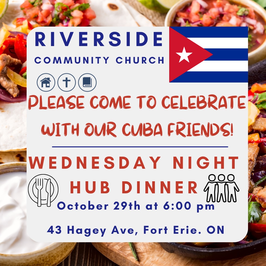 Save the Date! Join us for our next Hub Dinner as we Celebrate with our Cuba Missionaries! We are collecting Donations of Medications as well for them to take back with them. Any Questions let me know ~ Thanks Jenn