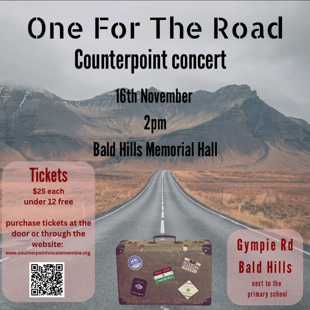 Our next concert is coming up in a couple of weeks. Hope you can hit the road and join us for some fun tunes!
#choirmusic #counterpoint #singingfordays #singinghealsthesoul #choir #baldhills