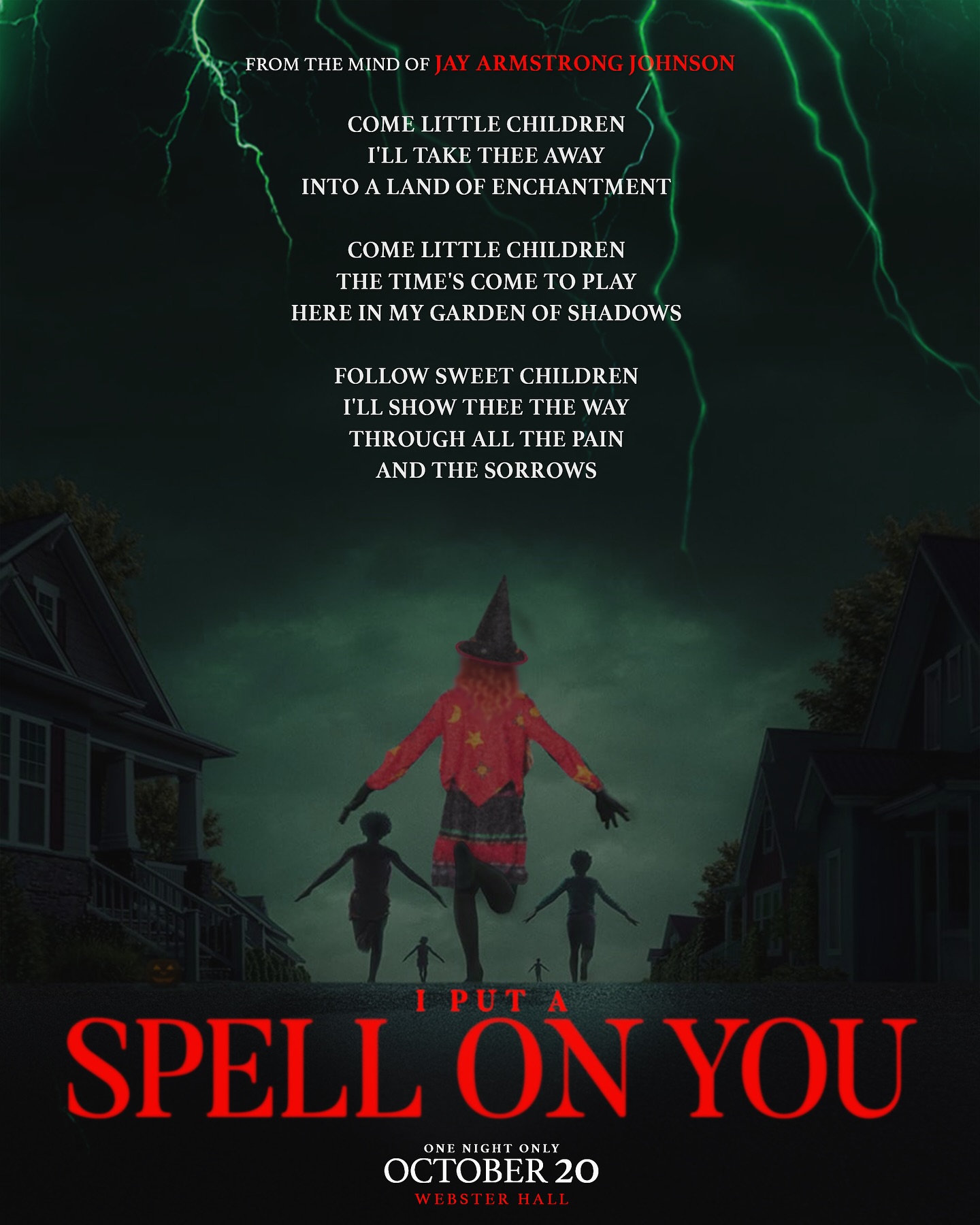 The night before, at 2:17 in the morning, every kid woke up, got out of bed, walked downstairs, into the dark, and headed to Webster Hall for #The10thAnniversary of I PUT A SPELL ON YOU! ⏰
🎟️ #IPASOY10 is 48 HOURS AWAY and tickets are limited! Buy yours today at SpellOnYouNYC.com ✨