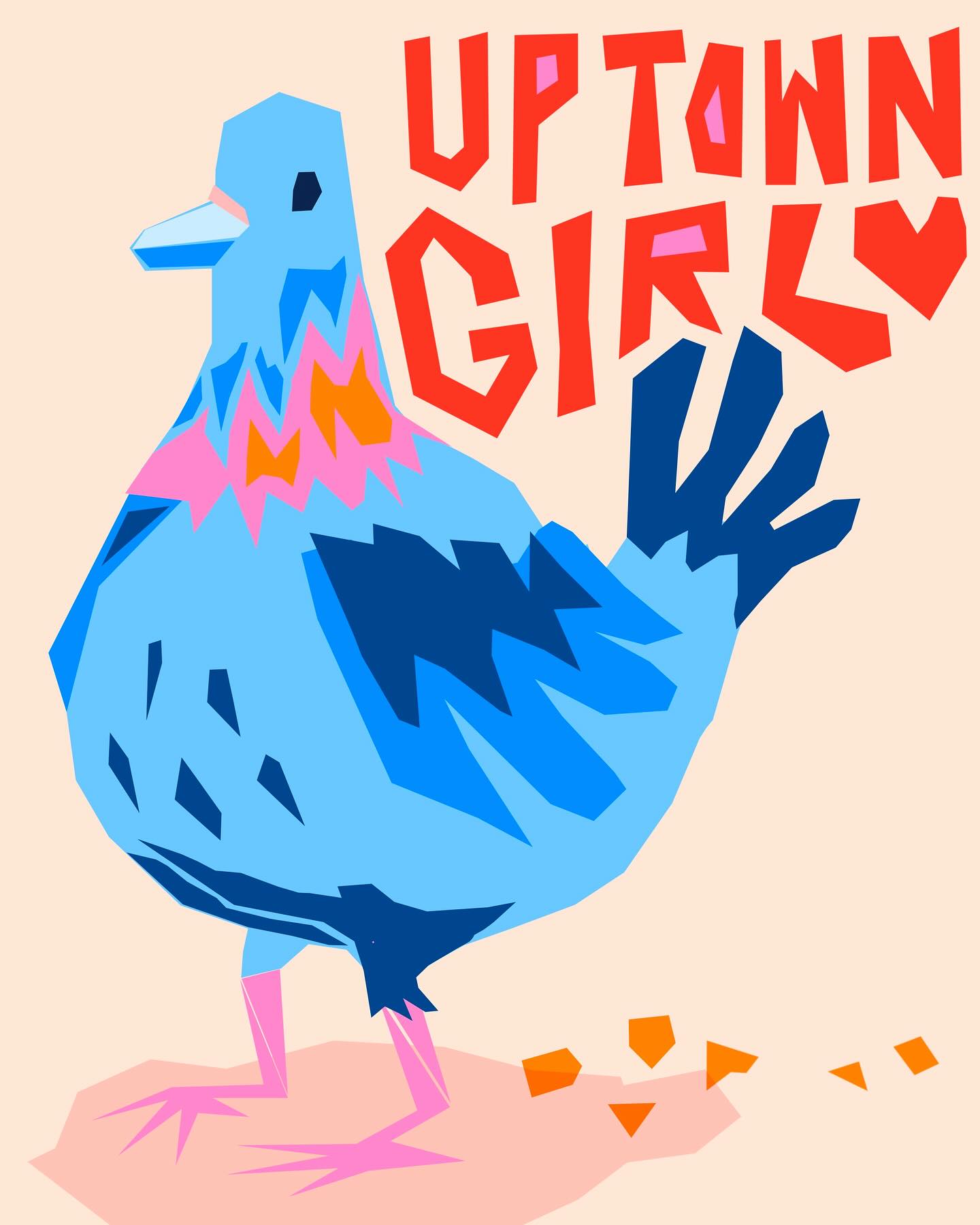 @badtober day 17: all straight lines, in pigeon form
#uptowngirl #pigeon #illustration #badtober2025 #badtober