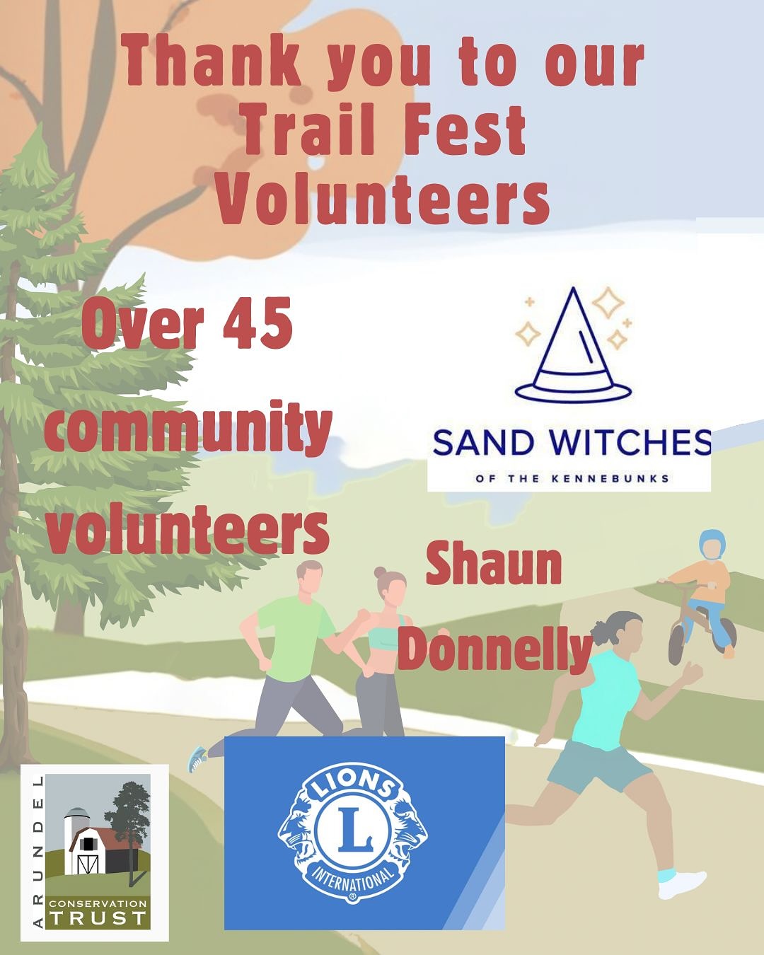 So many people, businesses, and organizations came together to help make Trail Fest possible! We couldn’t have done it without you.
We look forward to running with you all again next fall!
#arundelmaine #kennebunkmaine #kennebunkportmaine