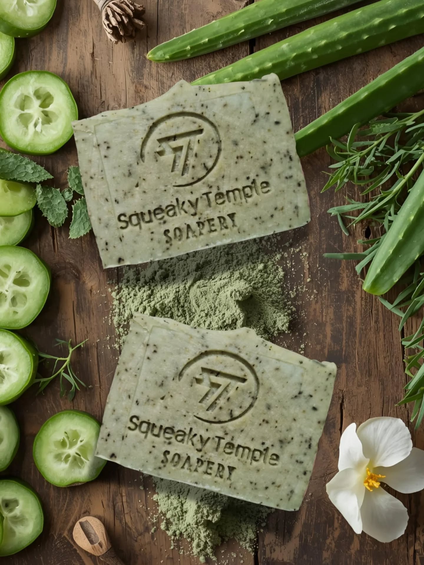 A sacred cleanse steeped in green ritual. Cooling cucumber. Healing aloe. Detoxifying French green clay. Infused with spirinula, peppermint and lemongrass essential oils. Temple Dew is a breath of fresh forest air for your skin!
Made to awaken, soothe and restore. Let your daily wash become a temple moment.
#TempleDew #SqueakyTempleSoapery ##NaturalSkincare #SacredSelfCare #ColdProcessSoap