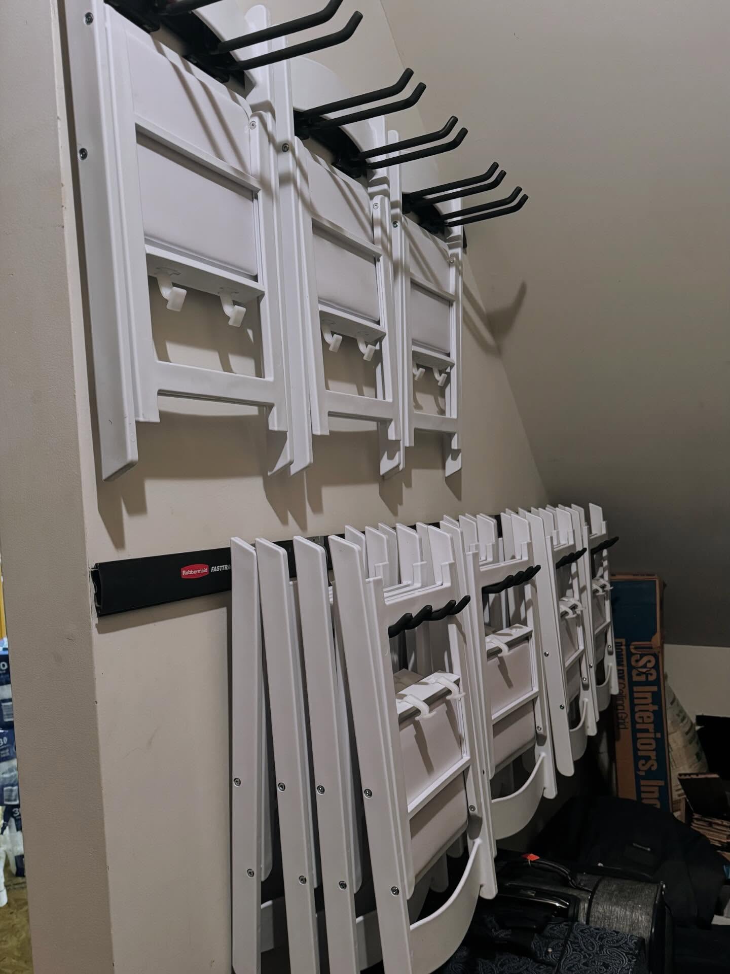 Tired of the folding-chair avalanche?
We used a couple of Rubbermaid FastTrack rails paired with Utility Multi Hooks in this clientās basement storage closet to keep all those party chairs in check.
Each hook holds up to 50 lbs, and using two hooks per set keeps the chairs neat, secure, and easy to grab. Each āpairā holds four chairs comfortably.
Perfect for anyone who pulls out extra seating for holidays, cookouts, or family game nights. This setup saves floor space and your sanity. š
Yes - you can get this system at Home Depot and Loweās but if youād prefer and Amazon link to both items just type āchairsā in the comments and Iāll send the link straight to your DMs!
#ShareTheLex #LexingtonKYOrganizer #LexingtonKentucky #CentralKentucky #RichmondKentucky #WinchesterKentucky #kentucky
#OrganizedLiving #DeclutterYourHome #ProfessionalOrganizer #HomeOrganization #TidyUp #SimplifyYourLife #ClutterFree #OrganizedHome #ClearTheClutter #holiday #basementorganization #garageorganization #chairstorage
