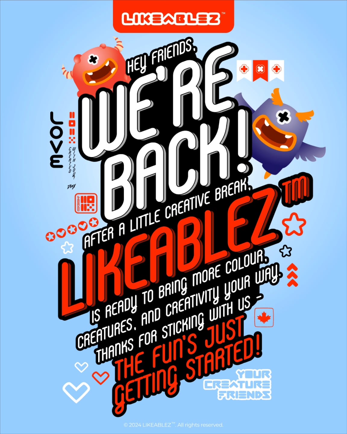 We're back and ready to create some magic again. Let the creative fun begin! #Likeablez #wereback #stickershop #artshop #funideas #collectable