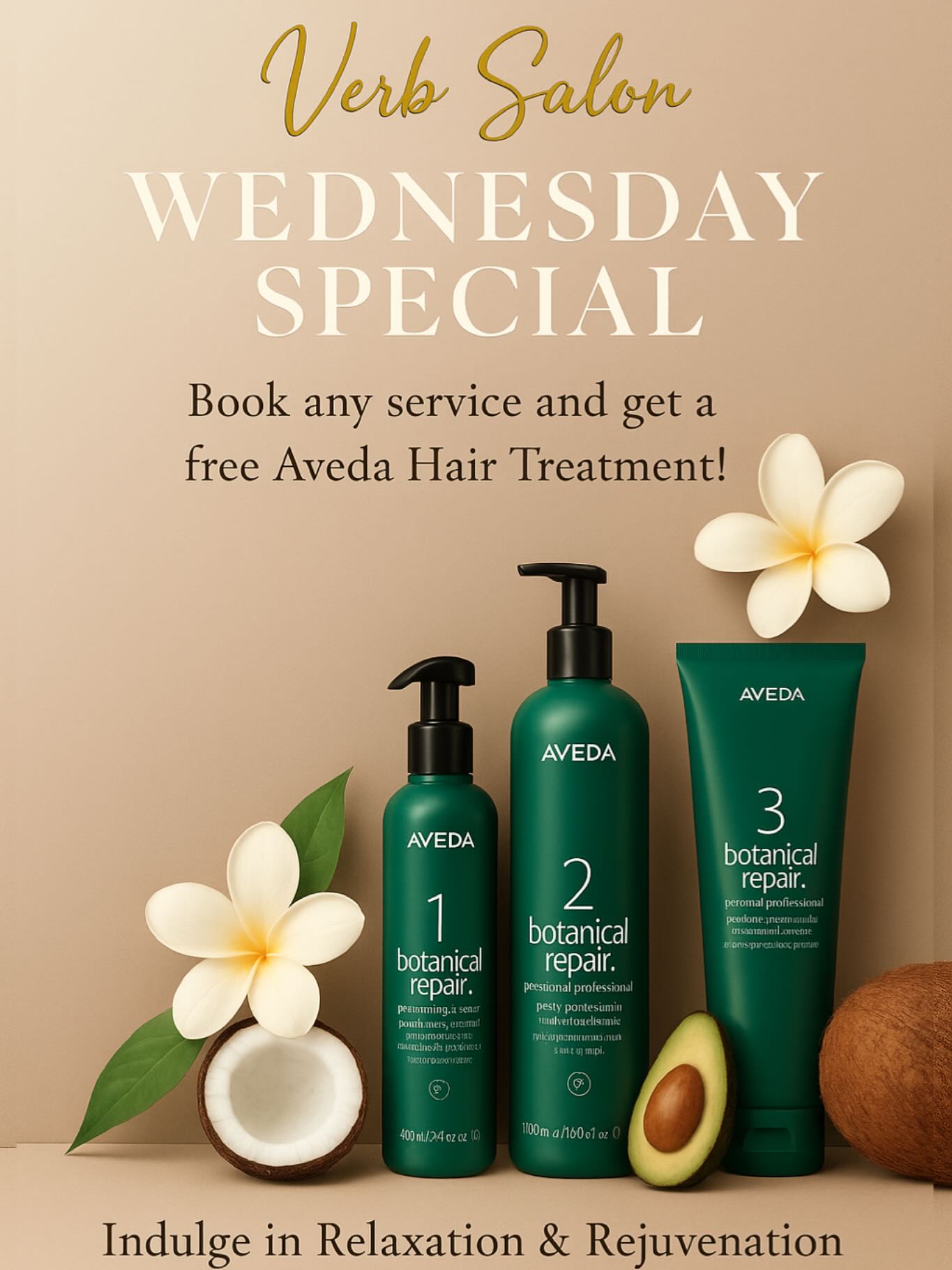 “Good hair days start on Wednesdays” 😉
Book your service and get a FREE Aveda Hair Treatment! #verbsalon #avedalove #pamperyourself #hairgoals #hairtreatments #blond #blondegoals #avedahaircolor #haircare #highlights #balyage #healthyhair #avedacolor #avedastylist #avedablonde @avedacanada @avedaartists @aveda