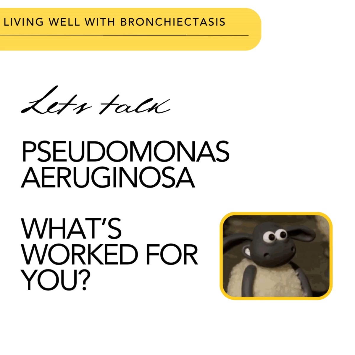 “We recommend long-term inhaled antibiotics for patients with chronic Pseudomonas aeruginosa infection who have frequent exacerbations.” – European Respiratory Society Guidelines 2025
I’ve lived with Pseudomonas aeruginosa for years. I haven’t yet tried long-term inhaled antibiotics — instead, I use 7% saline twice daily to keep it under control.
I’d love to know: have you tried inhaled antibiotics? How did you find them? Any side effects or big differences in symptoms?
#Bronchiectasis #ERSGuidelines #Pseudomonas #LungHealth #PatientCommunity #LivingWellWithBronchiectasis #ers
@europeanrespiratorysociety @BronchiectasisAndNTM360