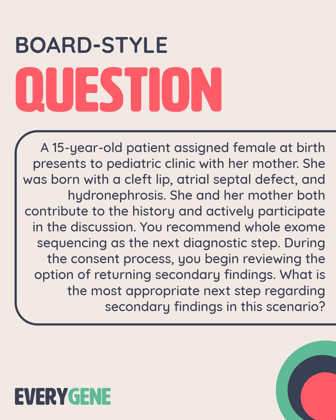 Consent is super important in the world of genetics, but often takes a good amount of time to go through with patients. Have you or your clinic found a way to streamline this process while still making sure your patient is well informed/consented? Would love to hear form you all in the comments!
#everygene #boardquestion