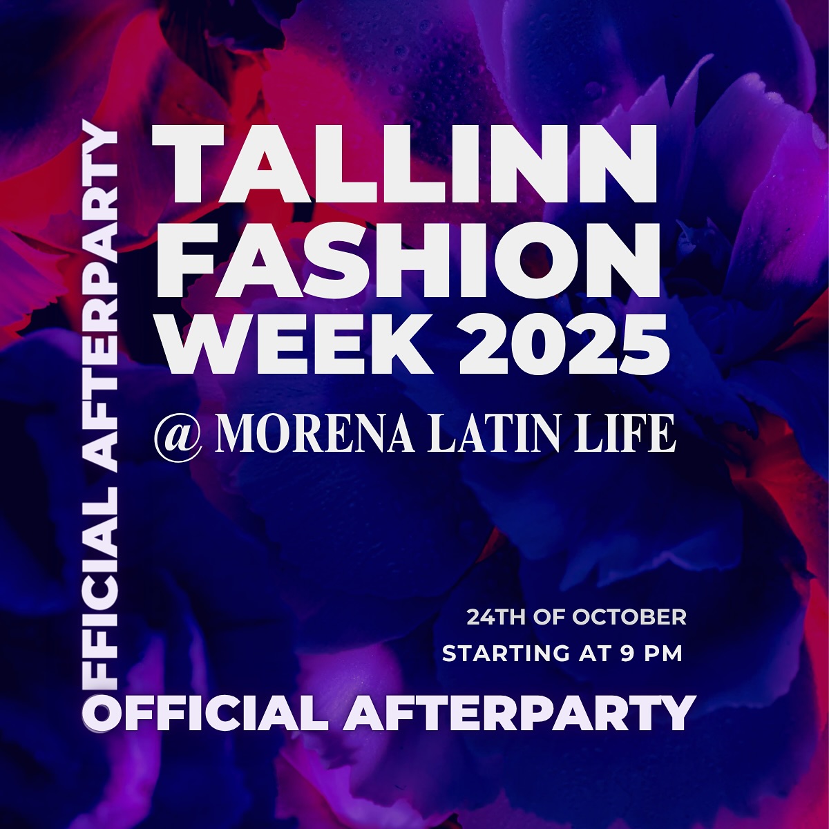 Fashion Week isn’t over when the runway ends — it continues at Morena! Join the crowd, grab a cocktail and latin food, and let the beats take over.
DJ Roberto is spinning a mix of Latin, pop & house all night
💋For TFW guests:
Free entry
📅 Friday, October 24
🕘 From 21:00 till late
📍 Morena Latin Life, Kopli 25
At Morena Latin Life, flavor, rhythm, and energy come together in the heart of Tallinn. Our menu celebrates Latin America, from Argentinian steaks and empanadas to Peruvian ceviches and colorful tacos. As night falls, Morena transforms into one of Tallinn’s most vibrant cocktail bars. Our bartenders mix bold Latin classics like margaritas, mojitos, and piña coladas.
During Tallinn Fashion Week, Morena becomes the destination where great food, music, and people meet.
It’s the one night everyone ends up at Morena