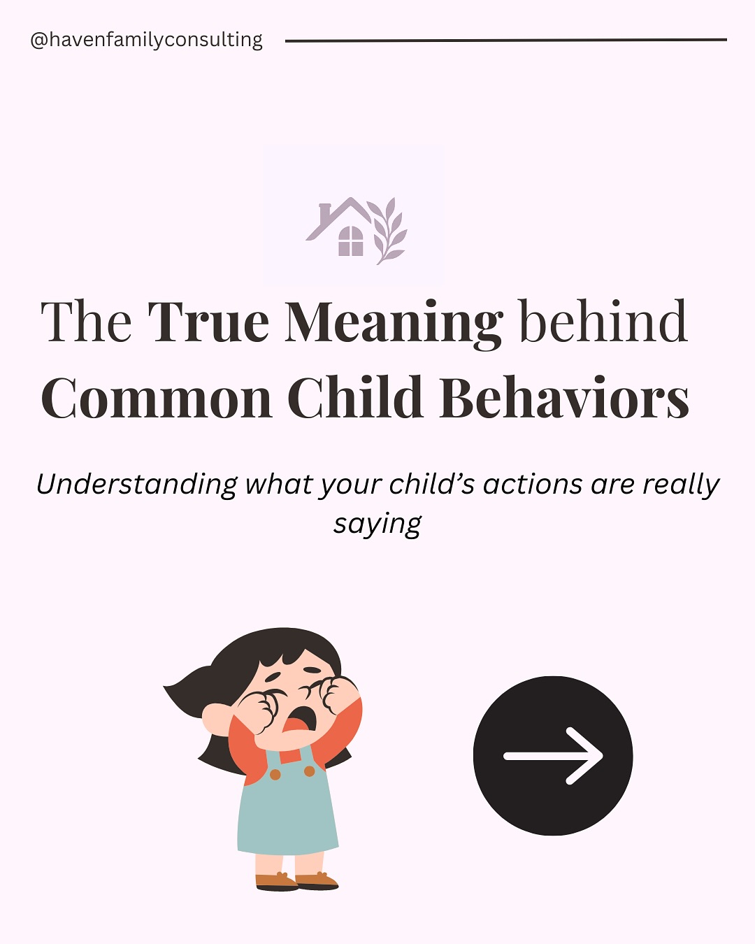 Every behavior is a message. 💛
Tantrums, aggression, defiance, withdrawal, hyperactivity, and excessive talking are not signs that a child is “bad.” They are signals — ways children communicate when they feel overwhelmed, unheard, or unsafe.
When we pause, observe, and respond with calm, connection, and patience, we teach them that their feelings are valid and manageable. Every challenging moment becomes an opportunity to strengthen trust and help a child build emotional regulation.
Swipe through to see what each behavior might really be saying — and how to respond in a way that truly supports your child.
✨ Want more guidance and strategies for connecting with your child? Visit Haven Family Consulting to learn how to translate behavior into understanding. Link in bio!
⸻
#ChildDevelopment #ParentingWithGrace #PositiveParenting #AttachmentParenting #ChildBehavior #ParentingTips #EmotionalIntelligence #EarlyChildhood #ParentSupport #FamilyConnection #MindfulParenting #ParentingWithLove #BehaviorIsCommunication #HavenFamilyConsulting #RaisingEmotionallyHealthyKids
