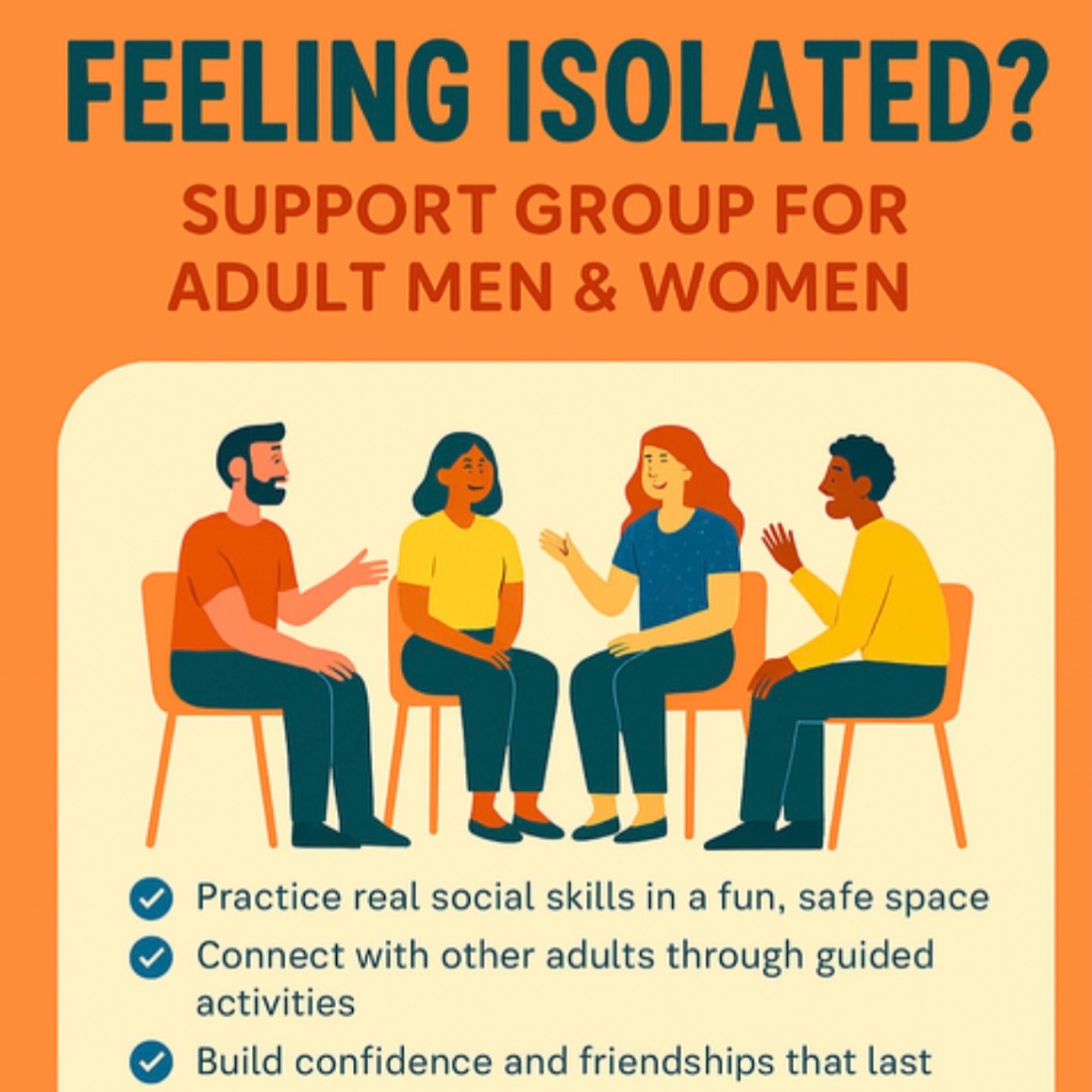 💬 Feeling isolated? You’re not alone.
Join our Isolation Support Group, a safe, understanding space where you can connect, share, and heal together.
✨ Scholarships and fee waivers are available because support should be accessible to everyone.
📅 When: Fridays, 4:00 PM - 5:00 PM
📍 Where: Advent Group Ministries, 90 Great Oaks Blvd. #108 San Jose, CA 95119
💌 Learn more or register: (408) 281-0708 or www.adventgm.org
💰Cost: $15 per session
This is your chance to grow, get out, and enjoy life again!
#MentalHealthMatters #CommunitySupport #YouAreNotAlone #SupportGroup #Wellbeing