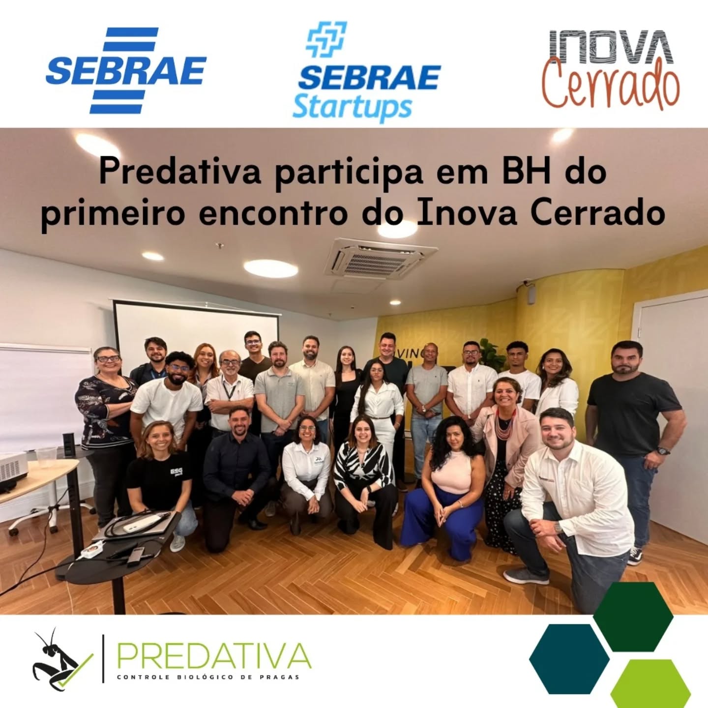 O programa realizado pelo @sebrae e executado pela @dealistcvc selecionou startups com soluções inovadoras e sustentáveis para a preservação do ecossistema e o fomento da bioeconomia do Cerrado mineiro. A Predativa é uma das 20 startups mineiras a participar do programa.
Nesta semana, os representantes das startups empresas estiveram reunidos em Belo Horizonte em uma jornada de capacitações e conexões com players do mercado.
🙌 Mais um importante reconhecimento da tecnologia desenvolvida pela Predativa. Uma valiosa contribuição para a sustentabilidade e a proteção do Cerrado brasileiro.
#inovacerrado #inovacao #empreendedorismo #cerrado #predativa #controlebiologicodepragas